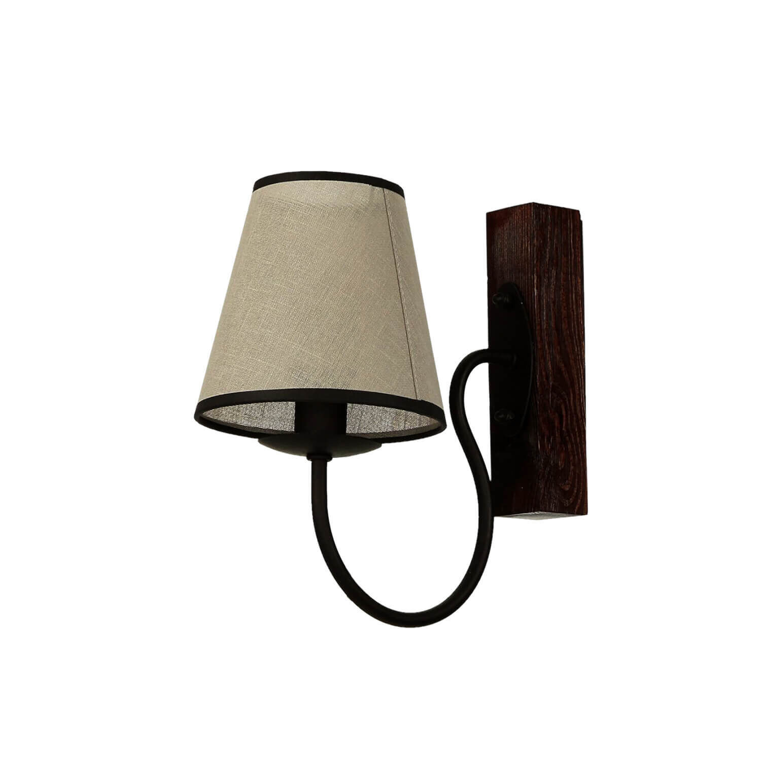Applique murale avec abat-jour Brun Beige style rustique Lampe, Lampenschirm