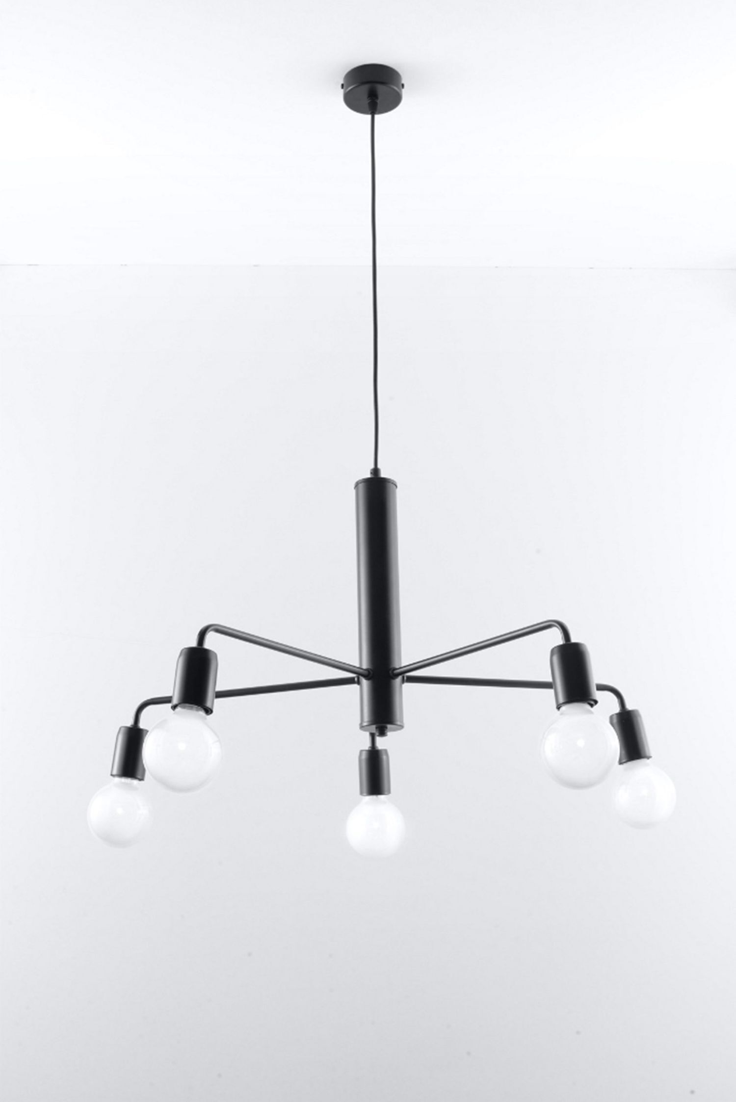 Lampe à suspendre noire Ø 60 cm Rétro 5 flammes E27