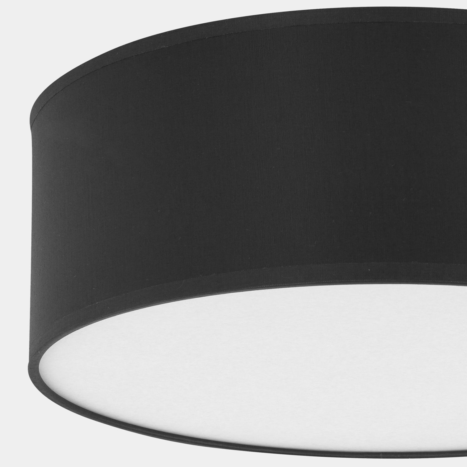 Plafonnier rond Ø 45 cm Noir tissu anti-éblouissant