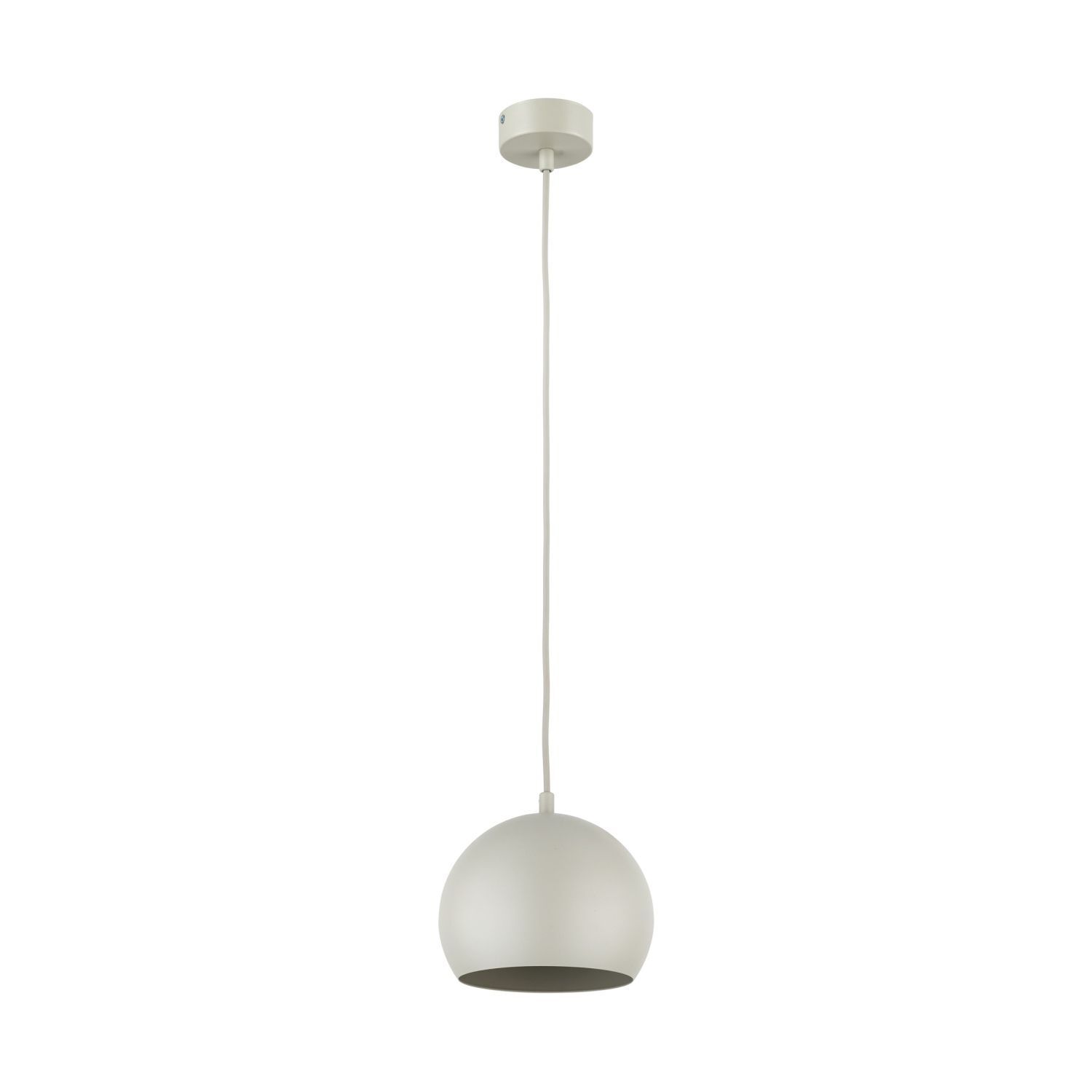 Lampe à suspendre ronde en métal Ø 17 cm étroite E27 Beige Rétro Design