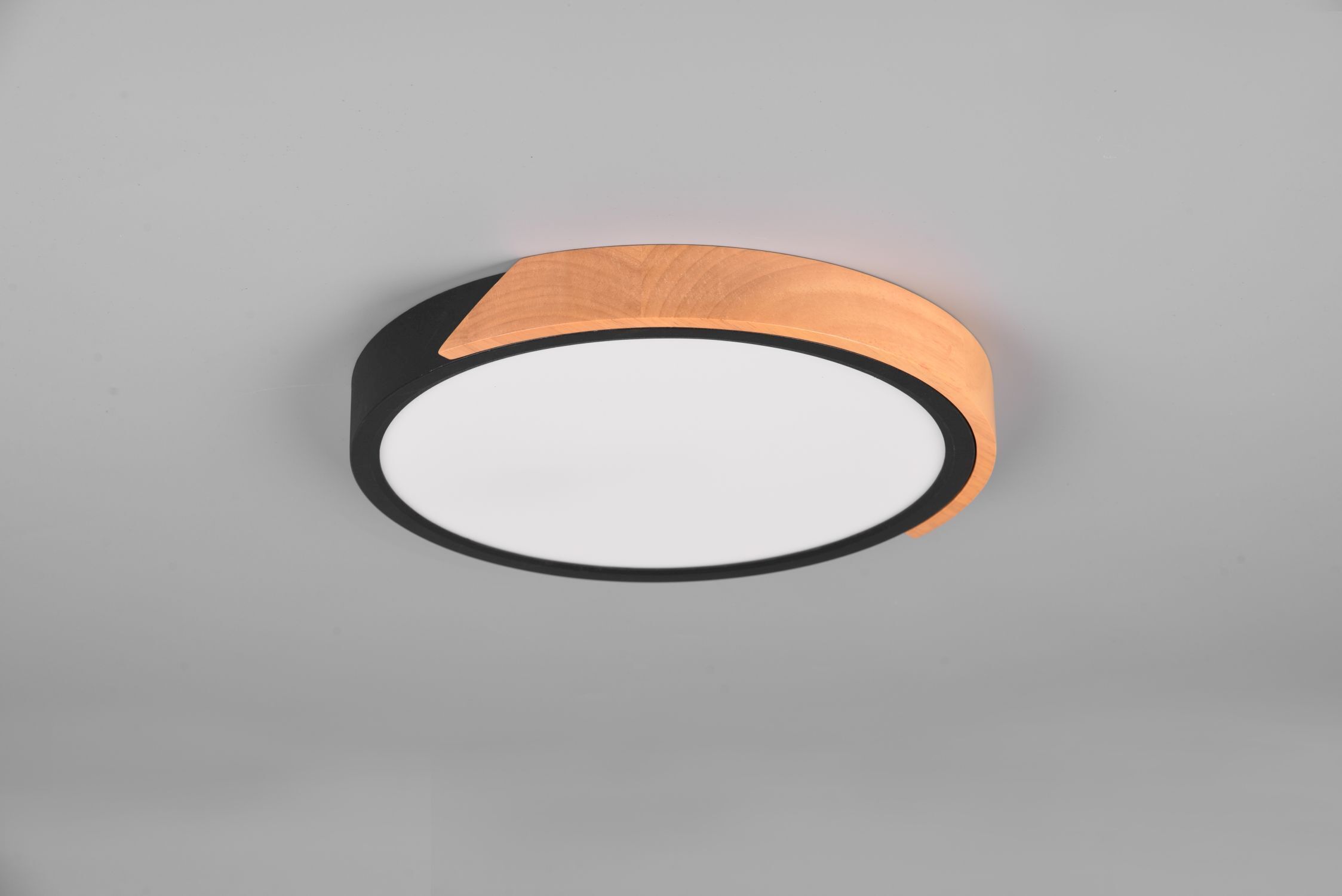 Blendarme Lampe de plafonnier LED bois rond Ø31,5 cm noir