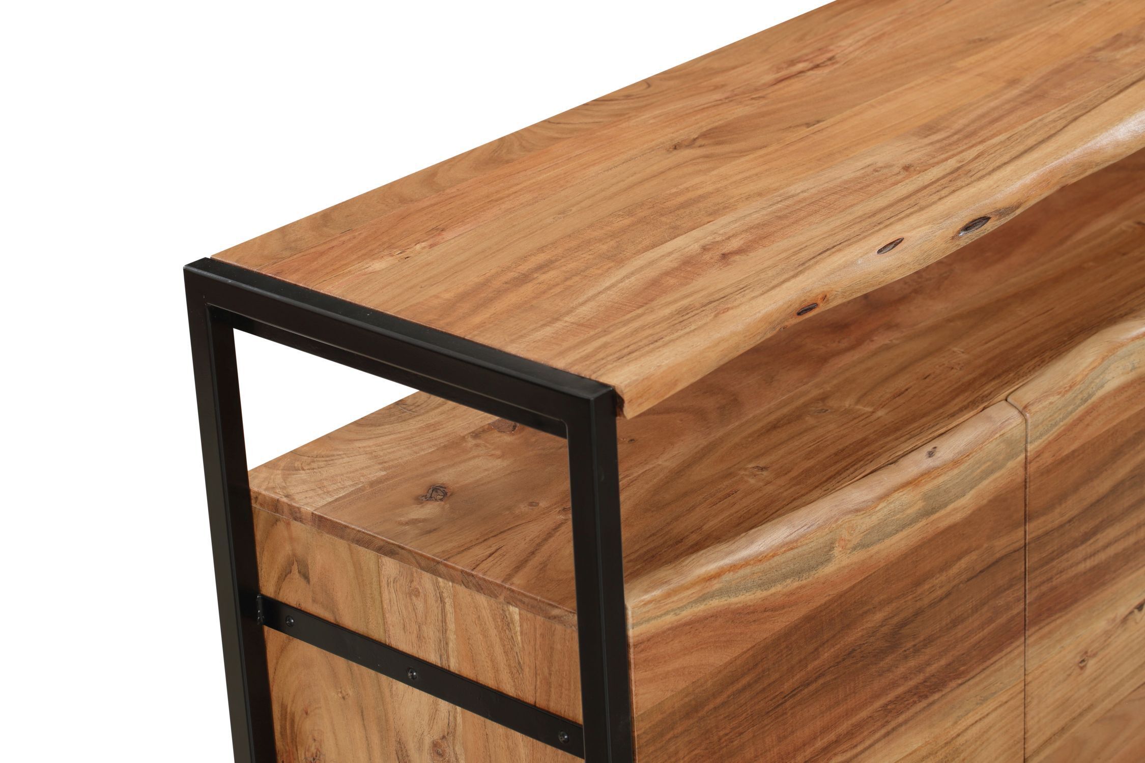 Buffet en bois d'acacia fer 145 cm de large Industrial Holz, Hartholz, Mobiliar, Tabelle, Gebeiztes Holz