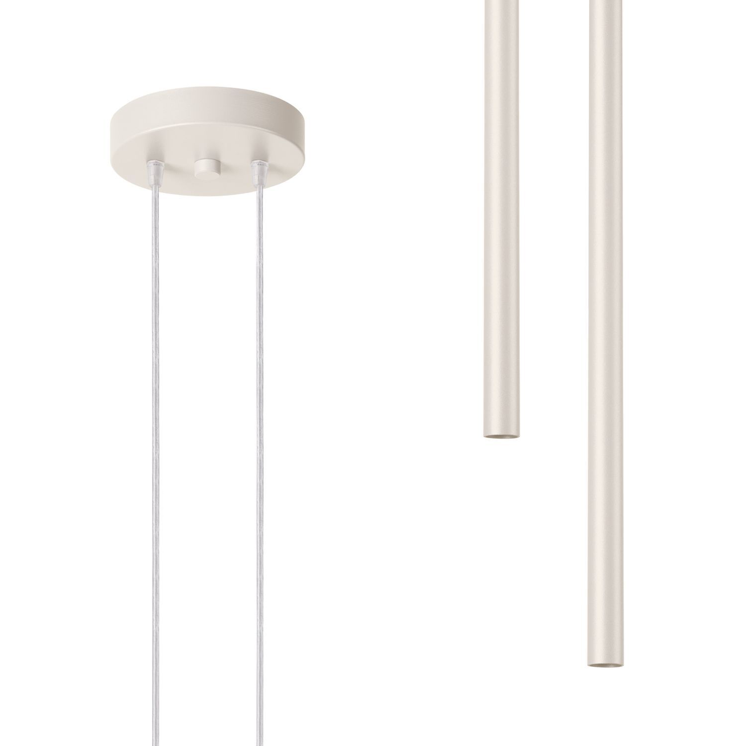 Hängelampe Beige Stahl G9 L:15 cm 2-flammig akzentuiert pendant light, deckenmontage, metallstange, cremefarbe, moderne beleuchtung