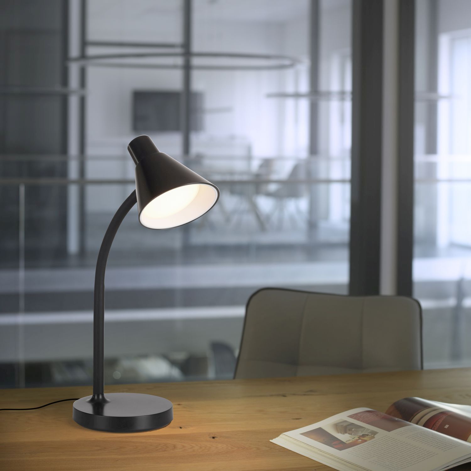 Lampe de bureau LED Métal 38 cm Noir 4 W Moderne Lampe