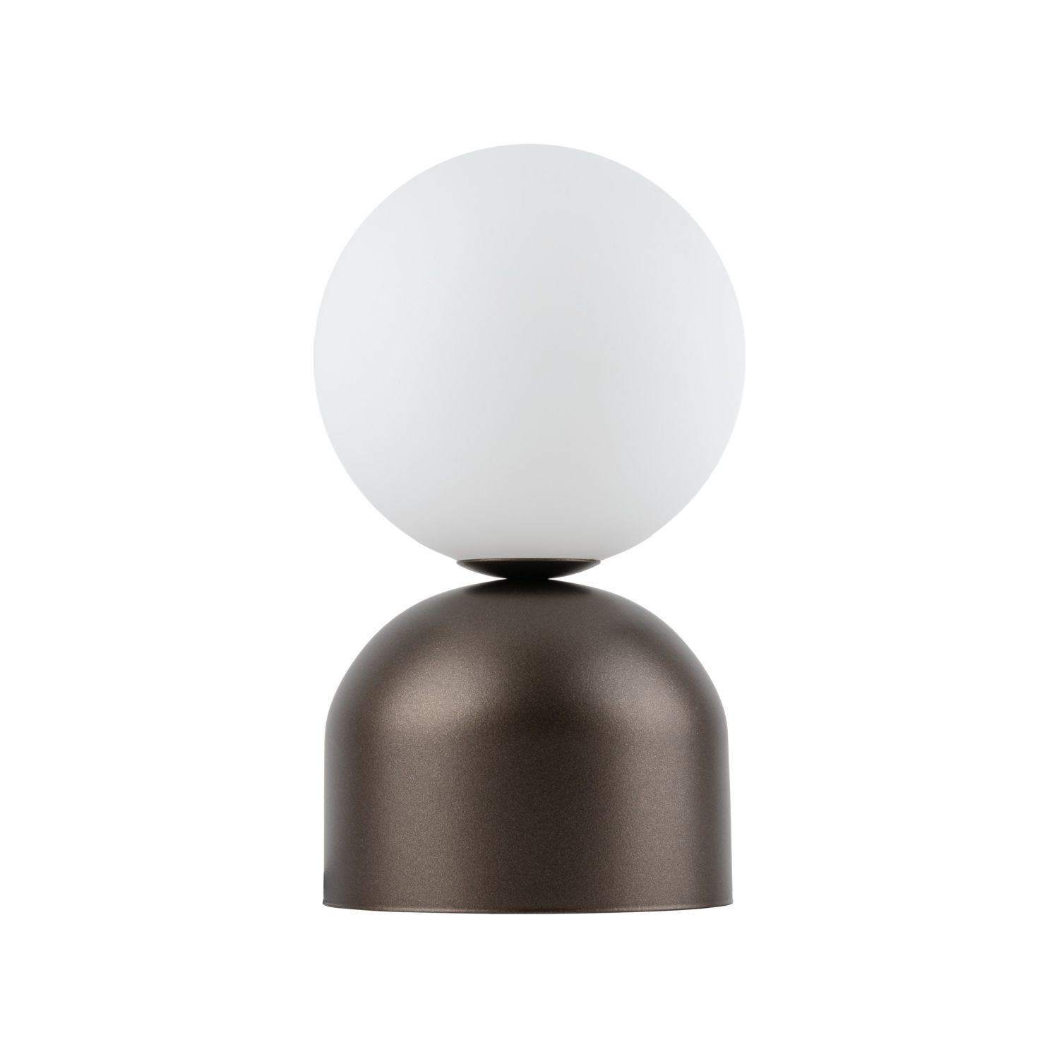 Tischleuchte Glas Metall H: 21 cm Braun Weiß G9 Kugelschirm Lampe, Kugel