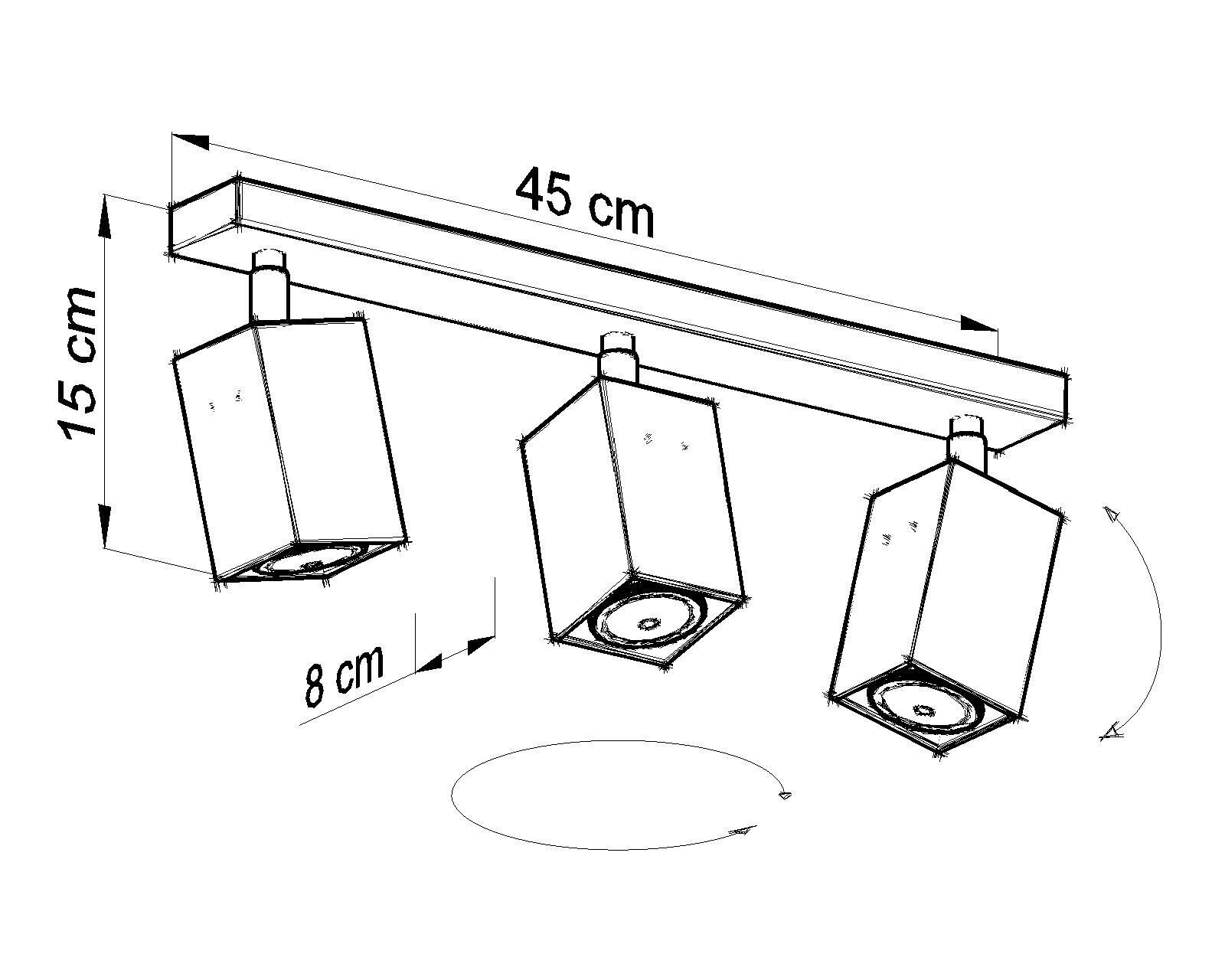Projecteur de plafond Gris Acier L:45cm carré 3x GU10 FALERIA