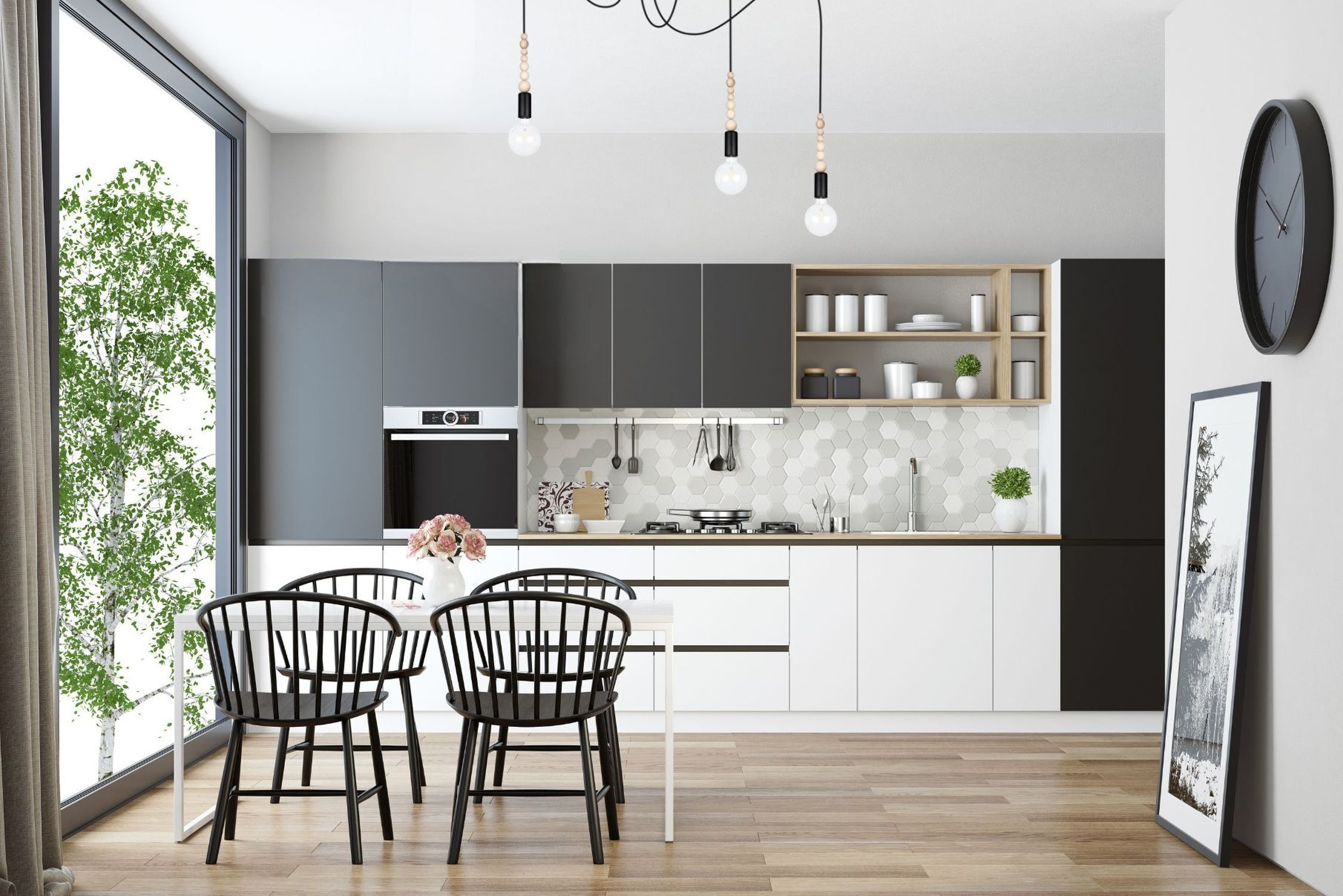 Drinnen, Innenarchitektur, Esszimmer, Esstisch, Küche