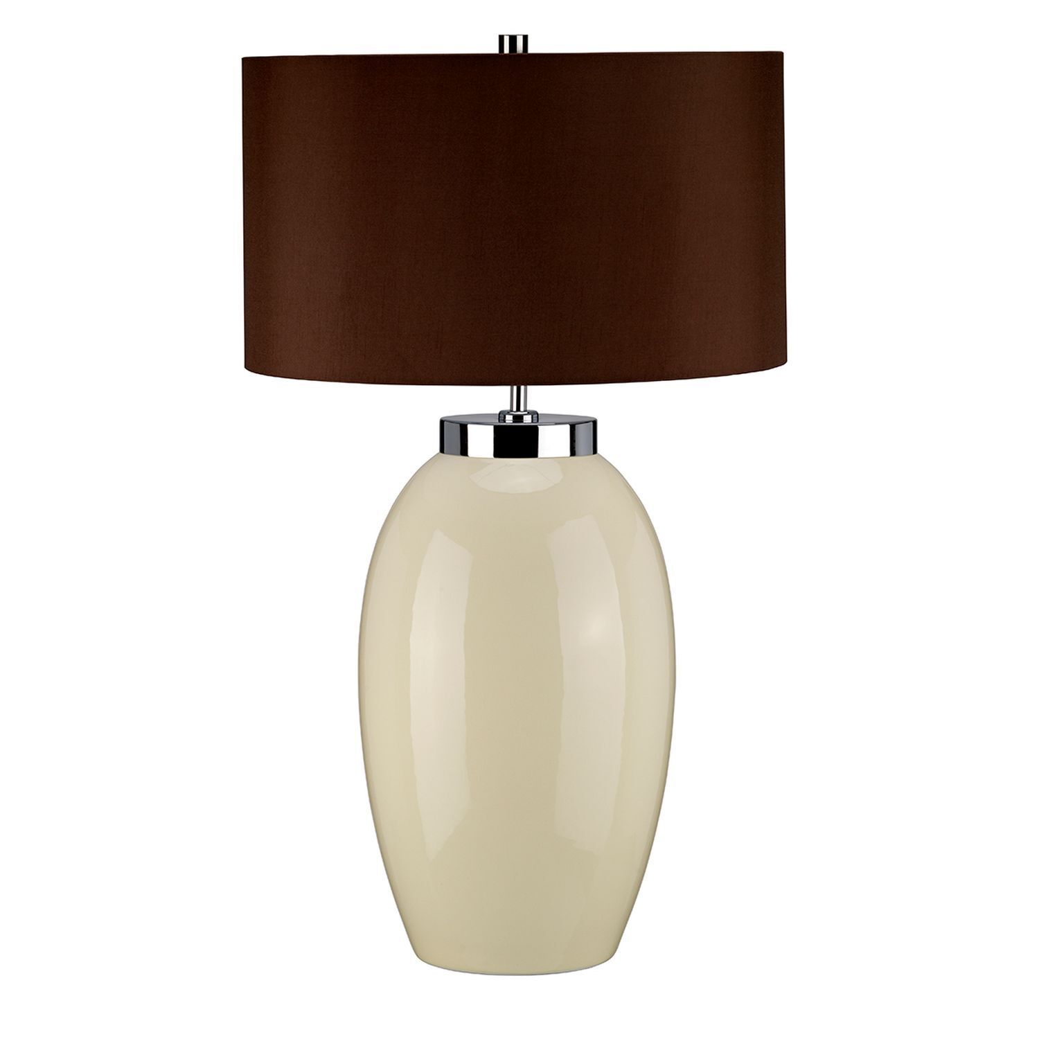 Lampe de table THALIE Marron Porcelaine H:70cm Lampe