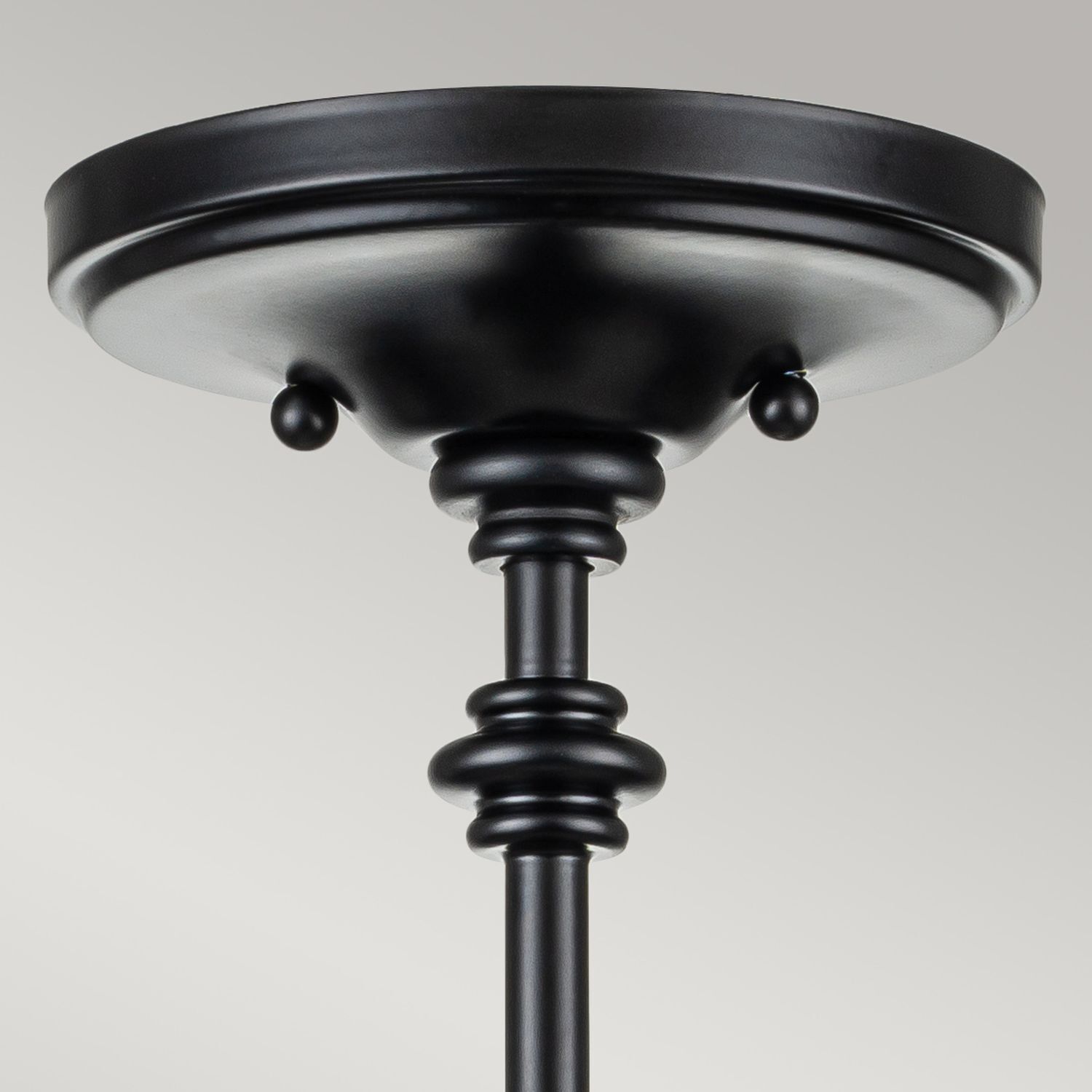 Deckenleuchte Metall Glas Ø 25,4 cm H: max. 1,4 m Schwarz Deckenleuchte, Metall, Schwarz, Rund, Klemmstange