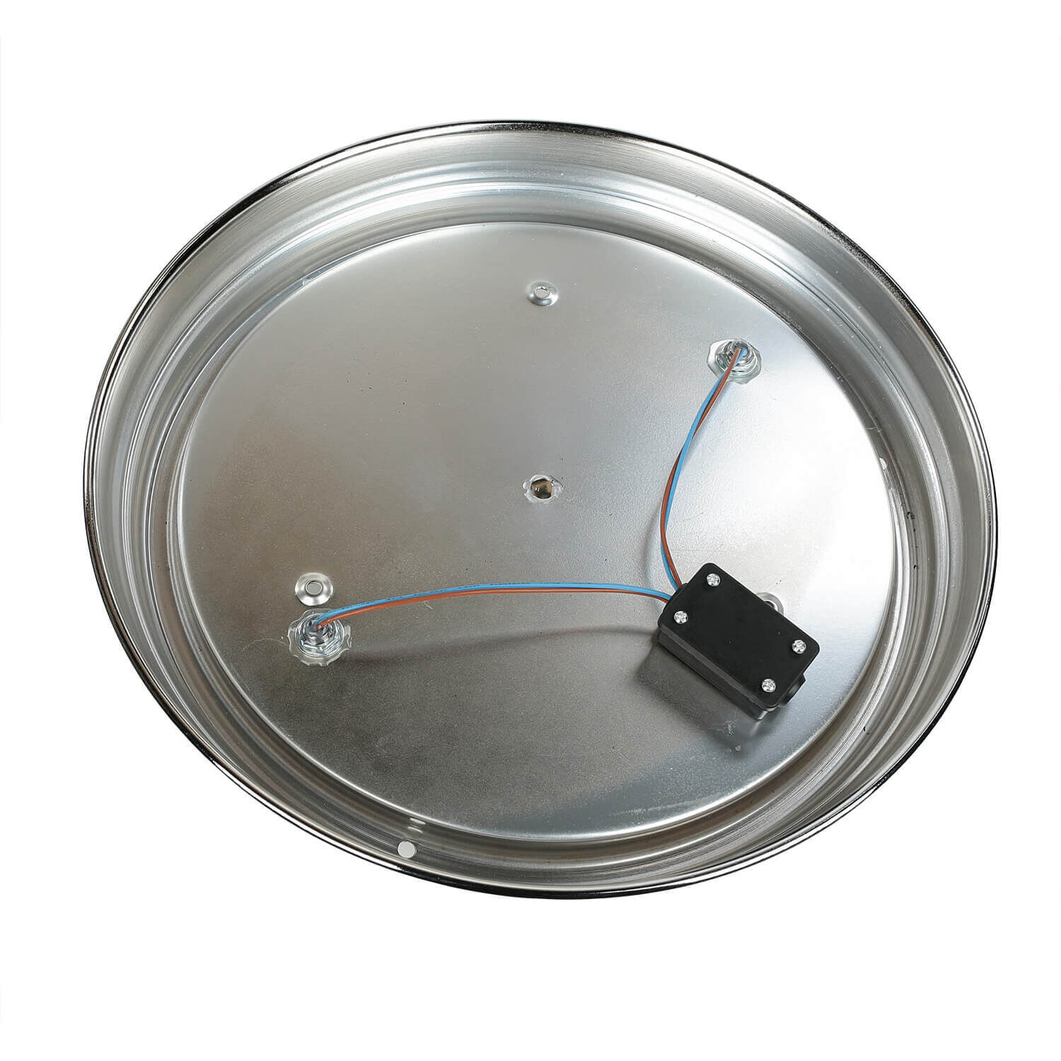 Plafonnier IP44 Ø 35 cm Chromé rond 2x E27 Verre Métal Salle de bain