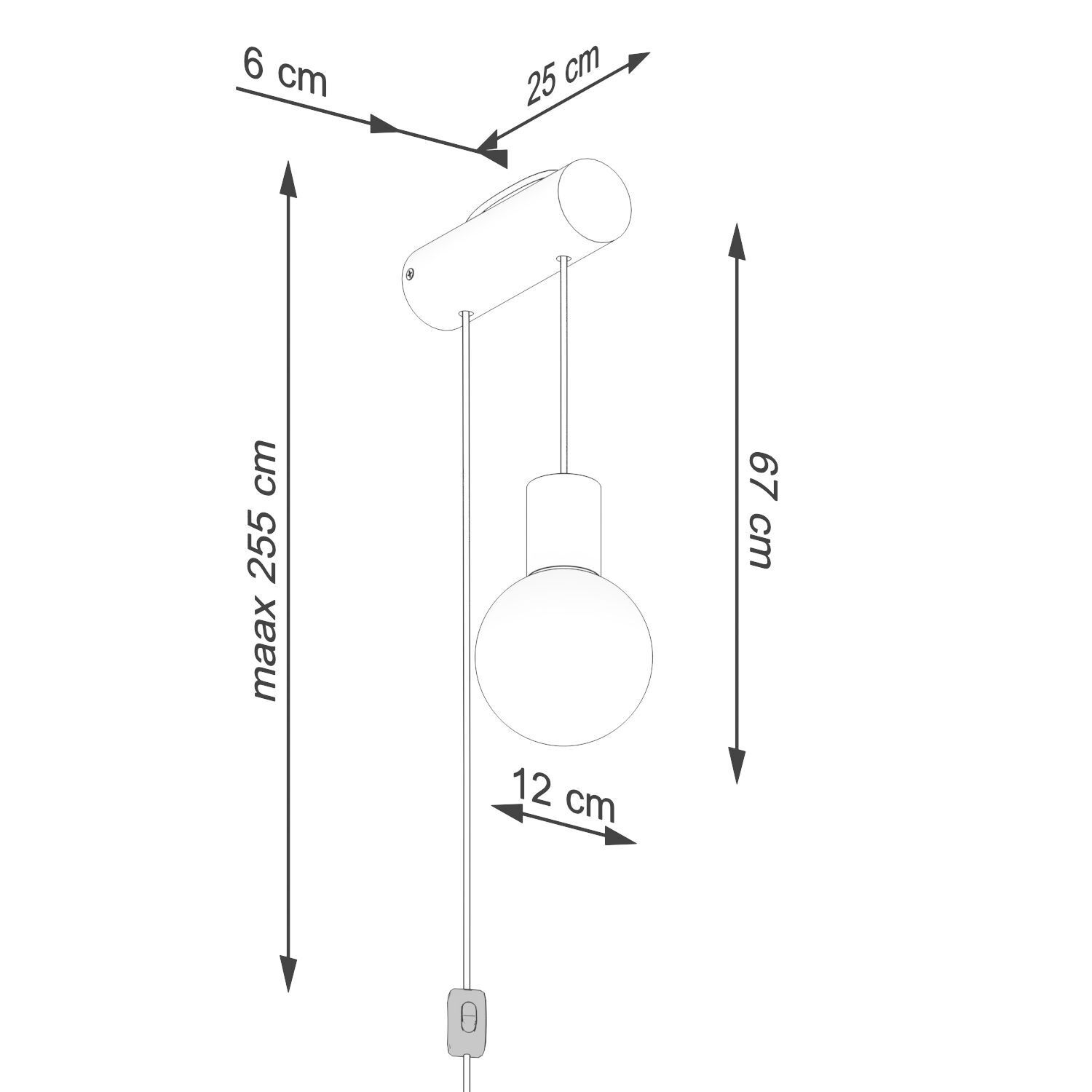 Wandleuchte Holz Glas Stecker Kabel Schalter G9 T:25 cm Pendelleuchte, Wandsystem, Glühbirne, Kabellänge, Aufhängung