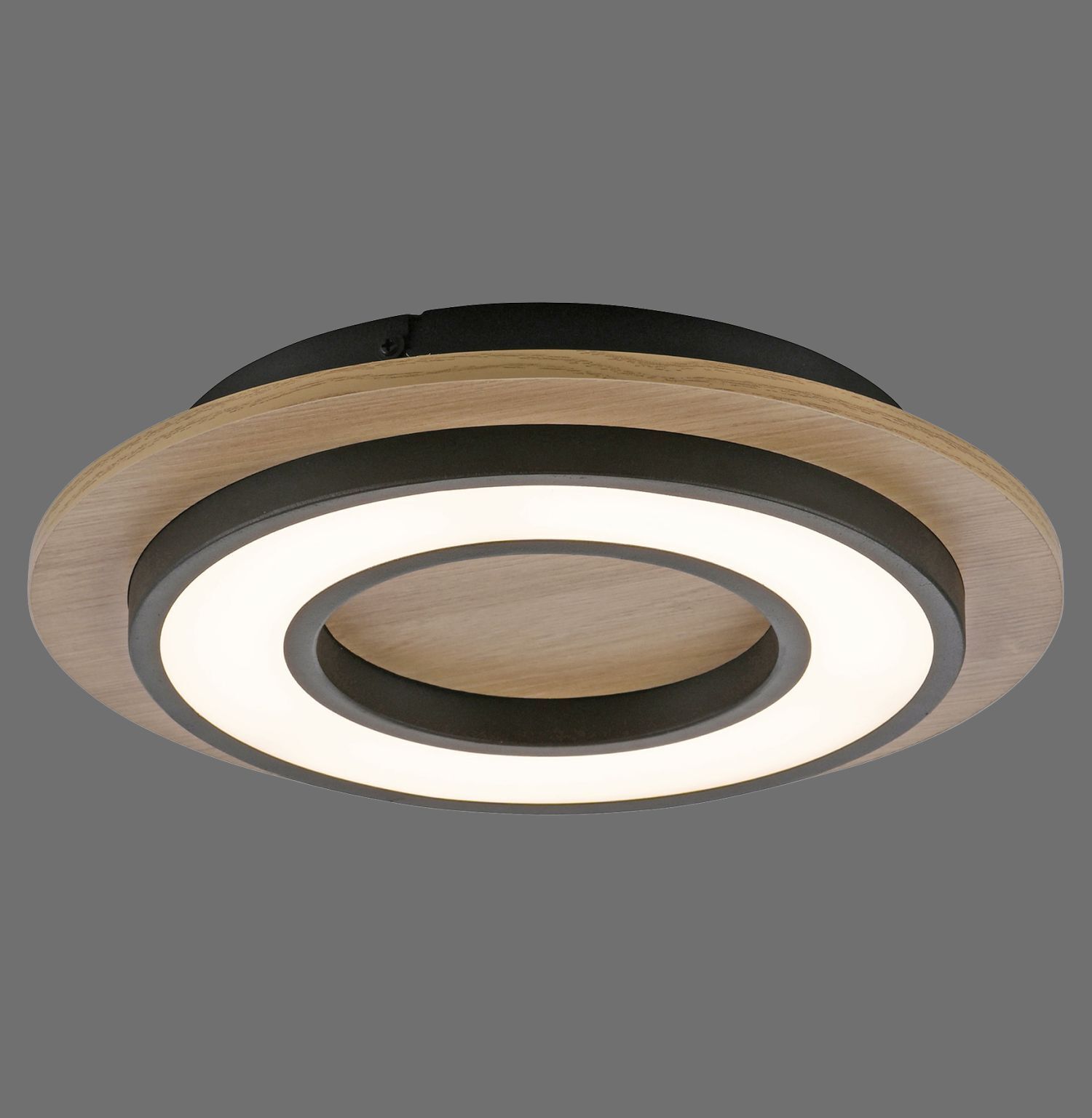 Lampe de plafonnier LED bois métal 3000 K confortable à faible éblouissement Deckenleuchte, Klebeband