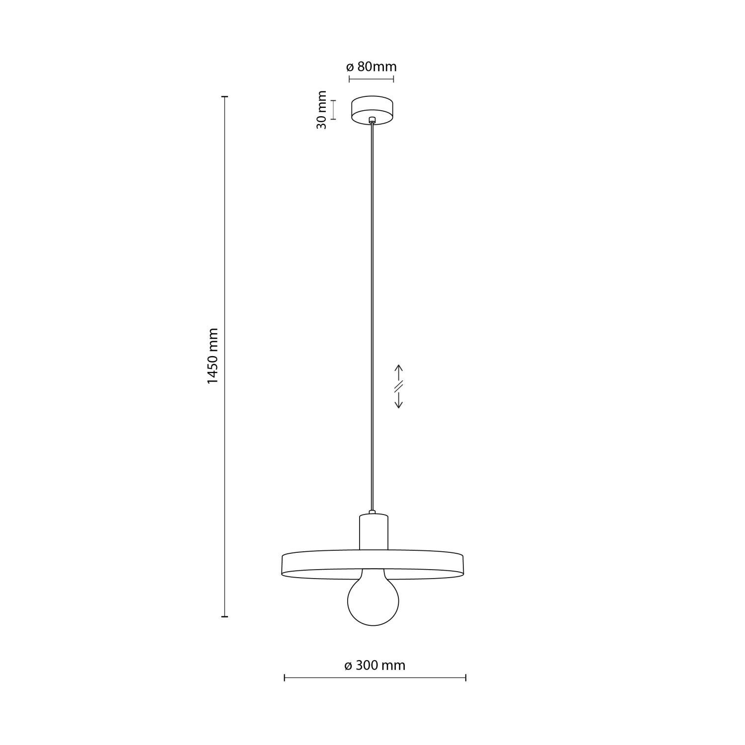 Suspension verte E27 Ø30 cm ronde Vintage métal
