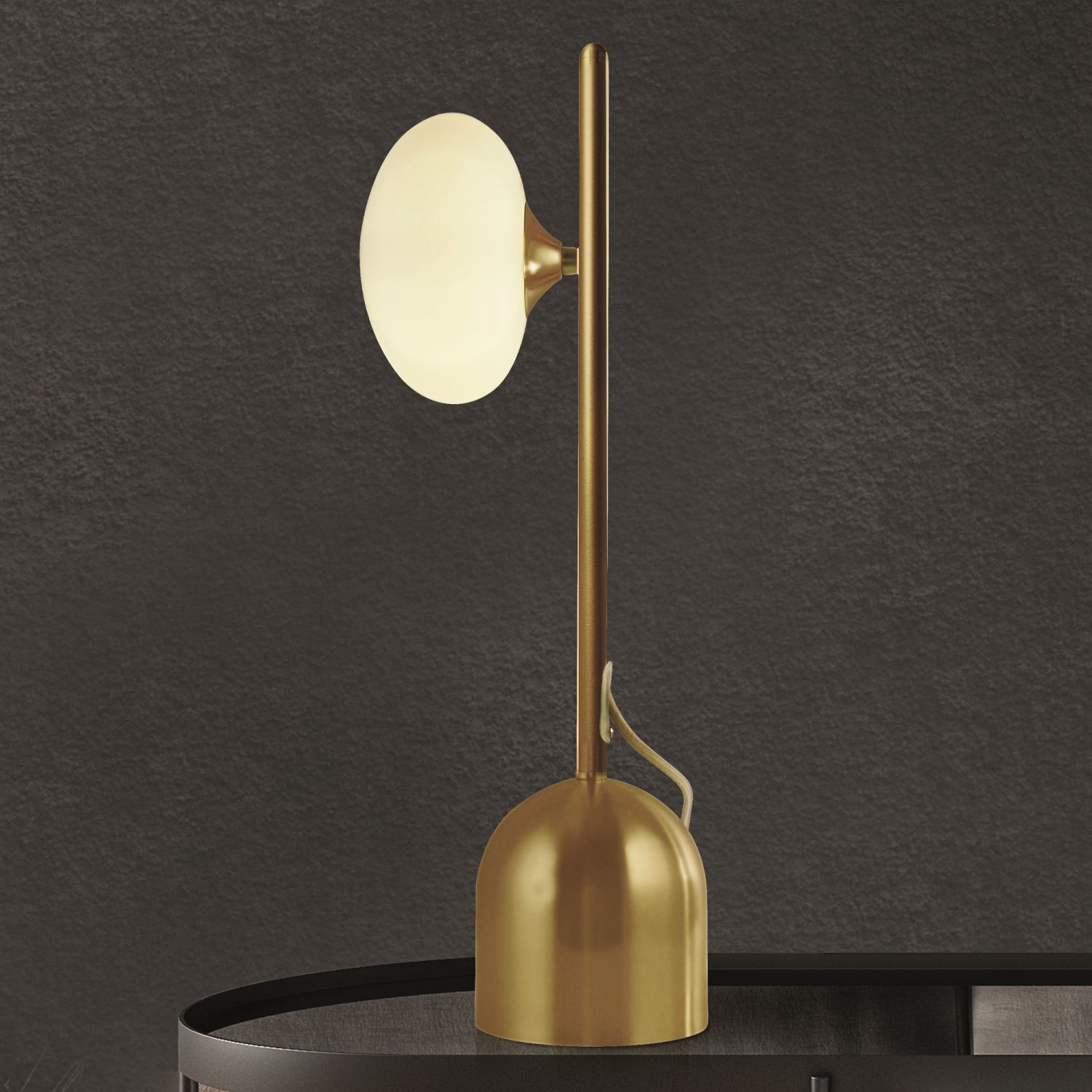 Lampe de table en or blanc G9 50 cm verre métal WATSON