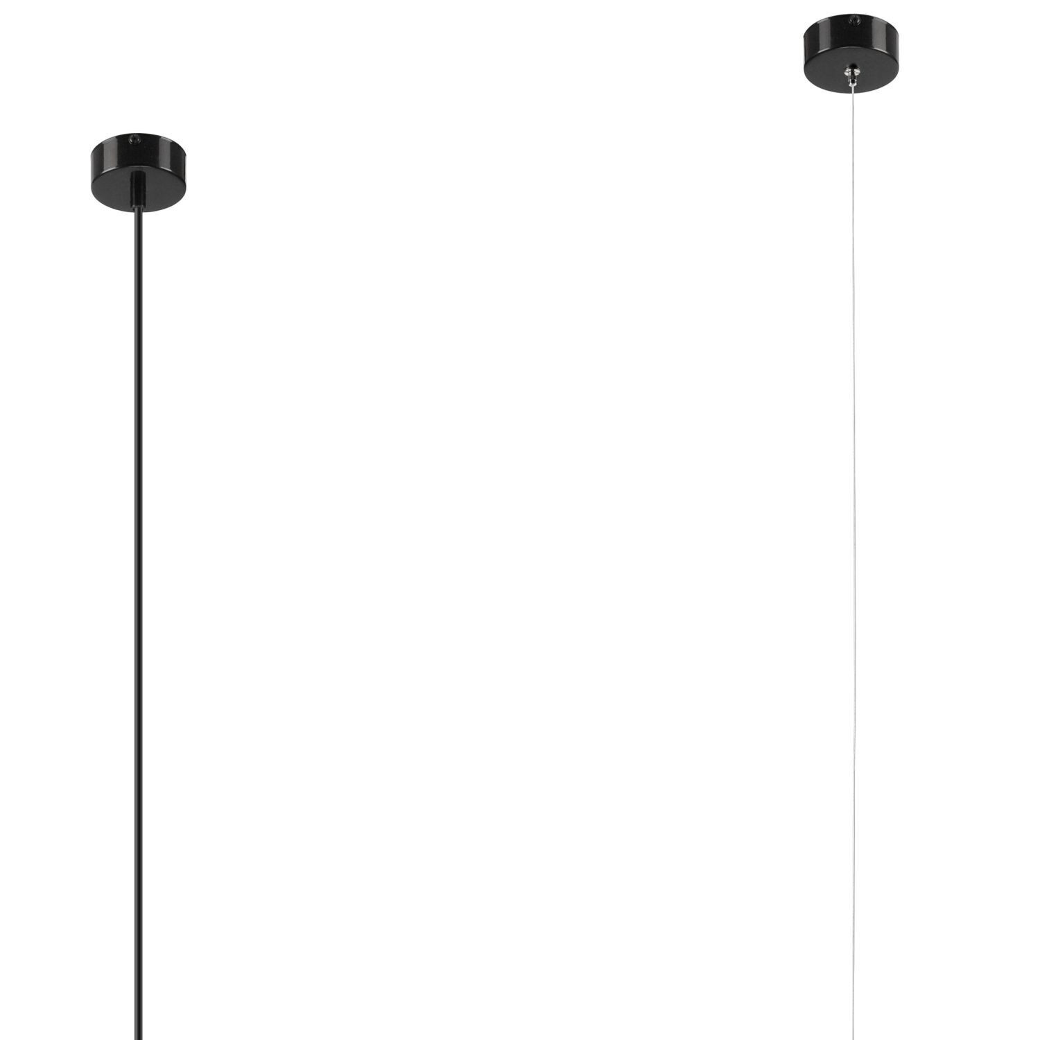 Suspension noir blanc allongé verre métal 2x G9