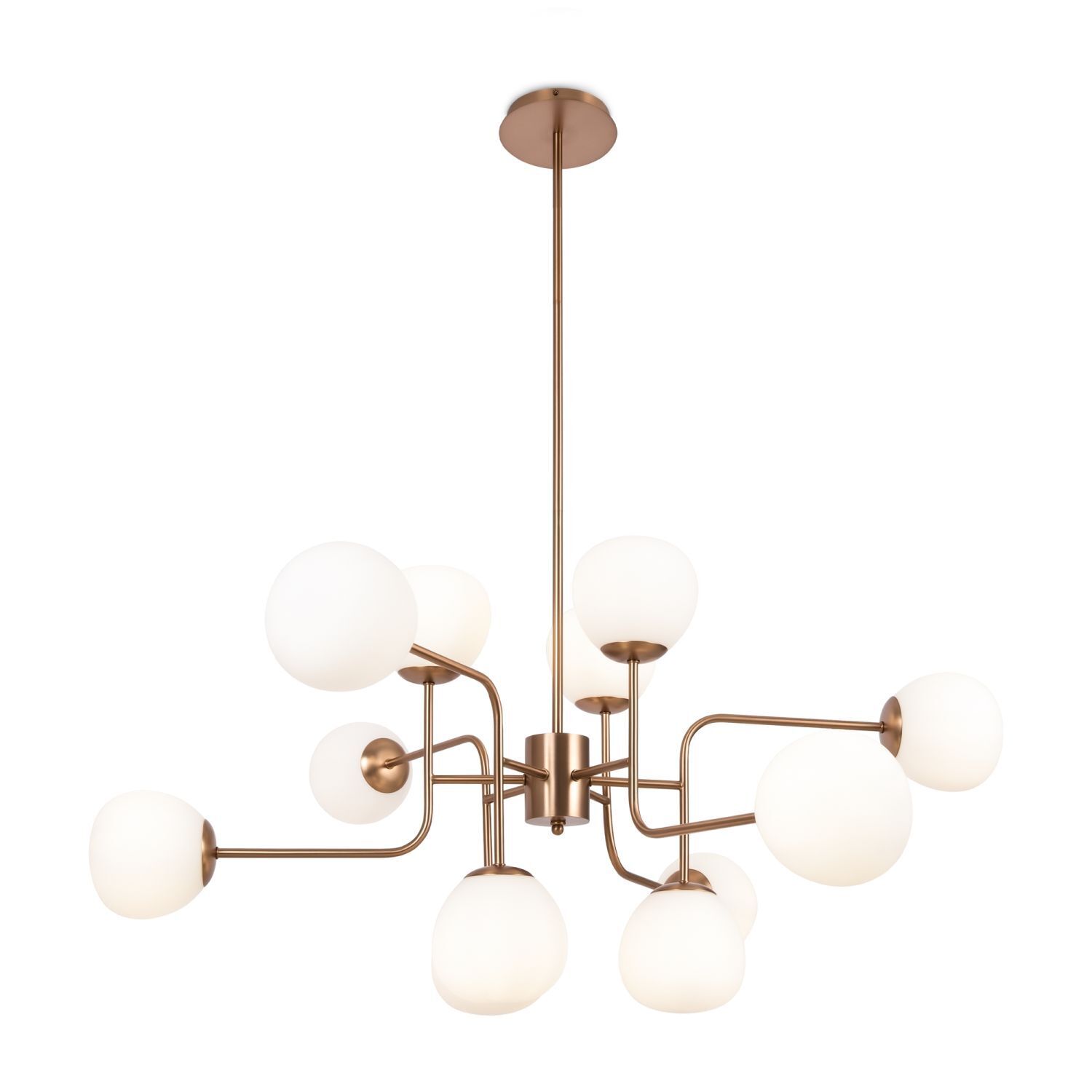 Lampe à suspendre métal verre H : max. 140 cm en or blanc E14