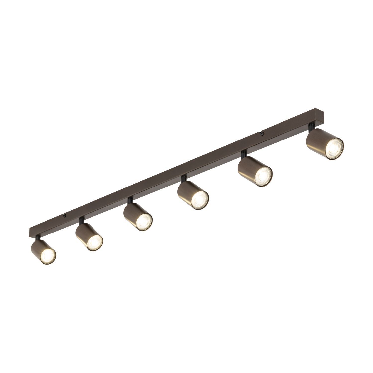 Spot de plafond 127 cm de long 6-flamme métal brun GU10