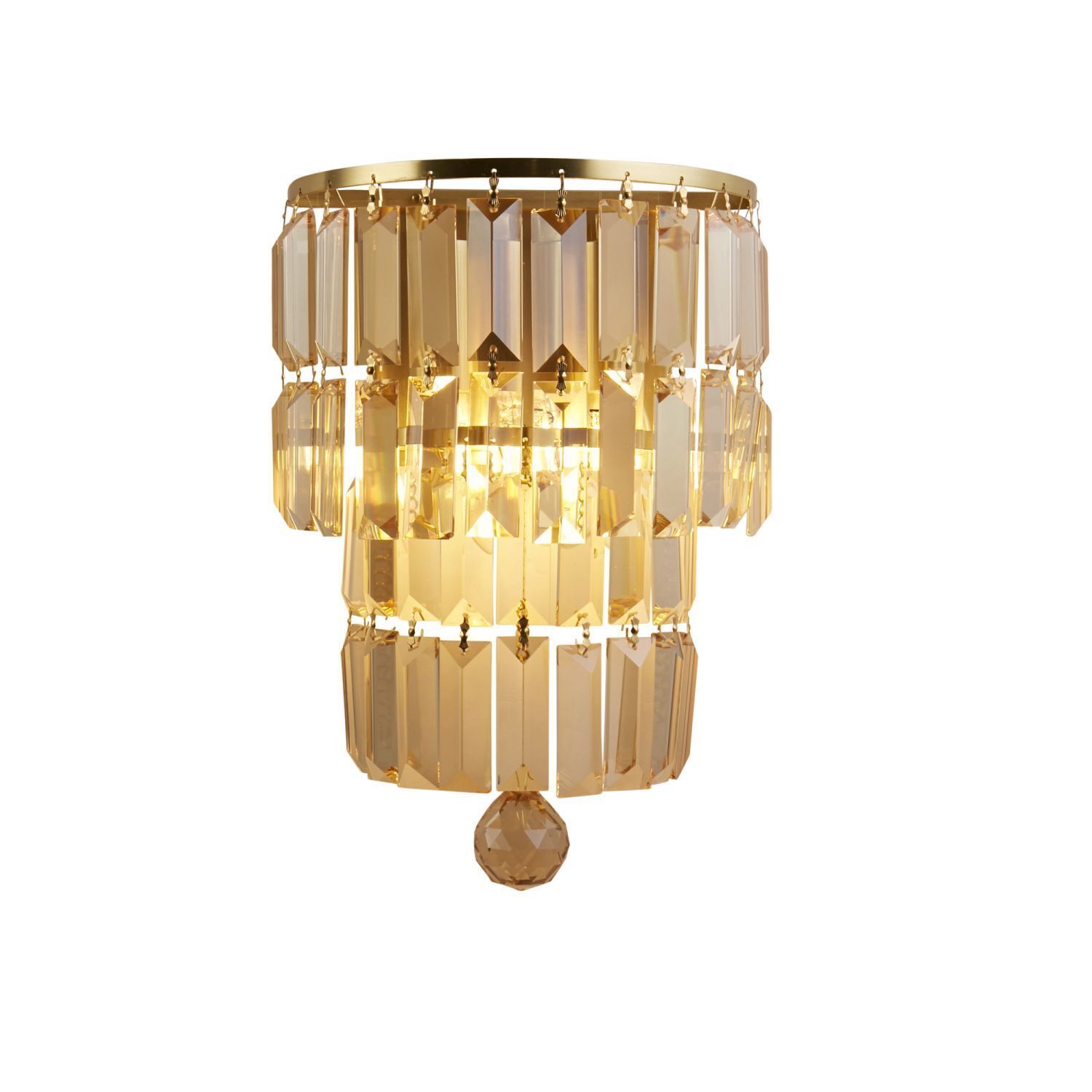 Applique verre métal E14 IP44 en laiton champagne