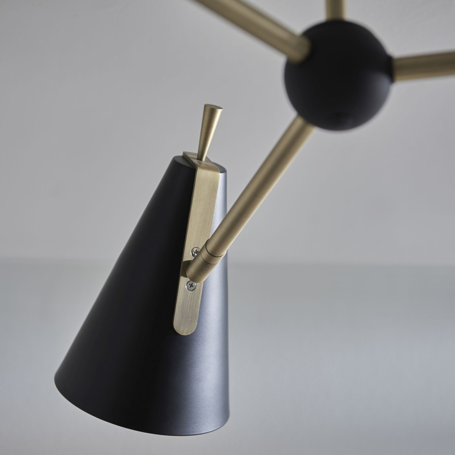 Lampe de plafonnier en métal L : 83 cm en laiton noir 3 flammes E14