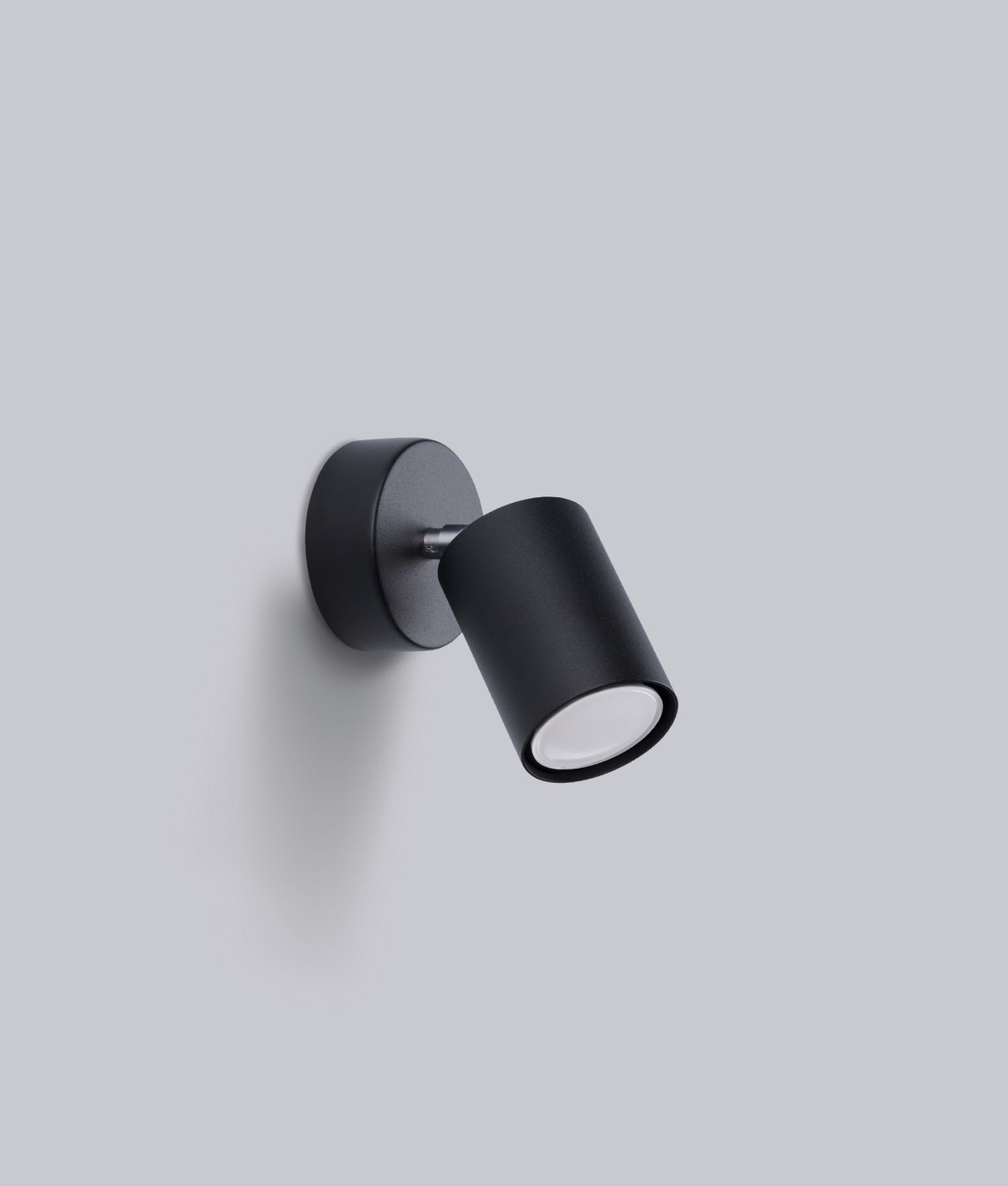 Spot mural noir orientable H : 18,5 cm Métal GU10