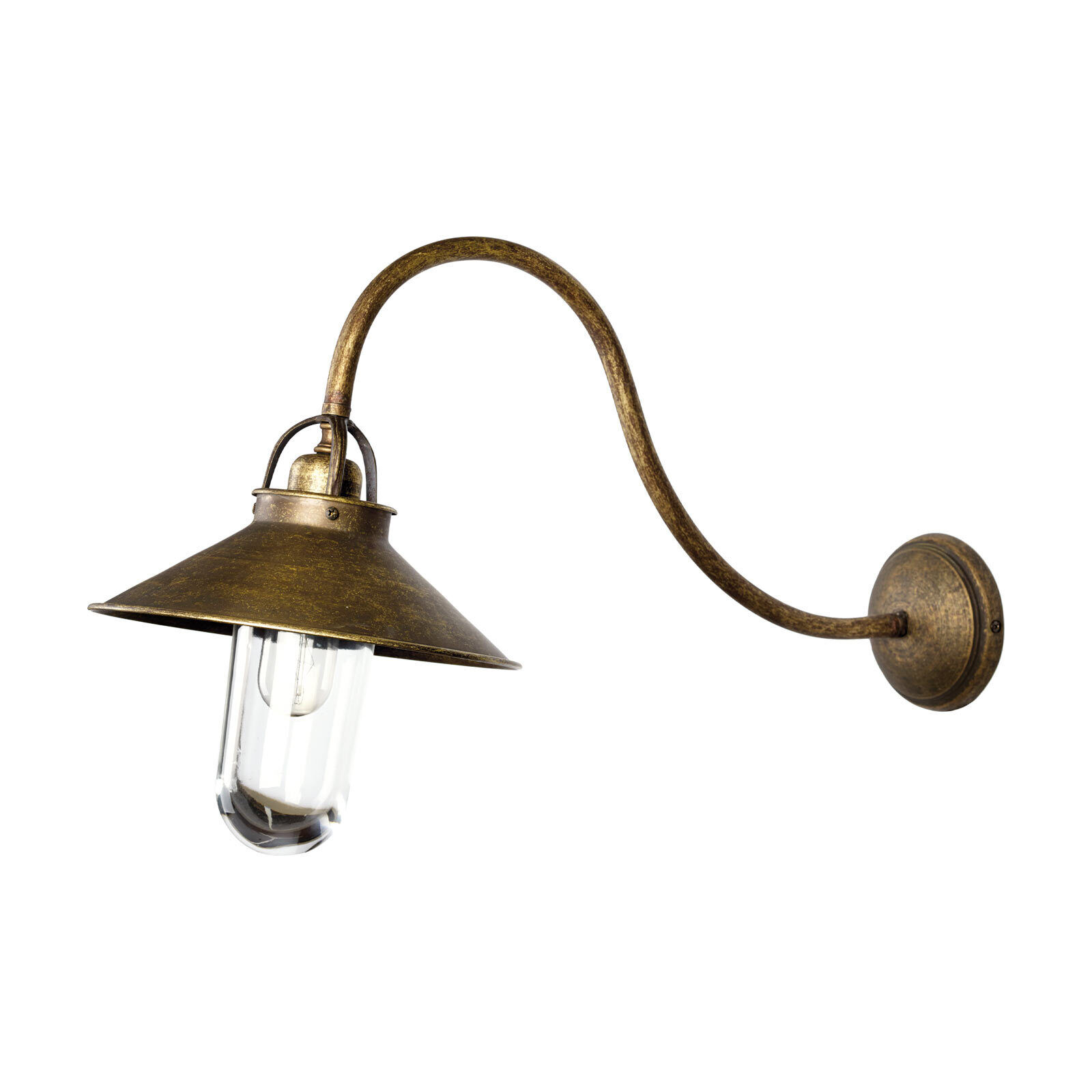 Lampe d'extérieur murale IP44 E27 en bronze antique mat laiton véritable