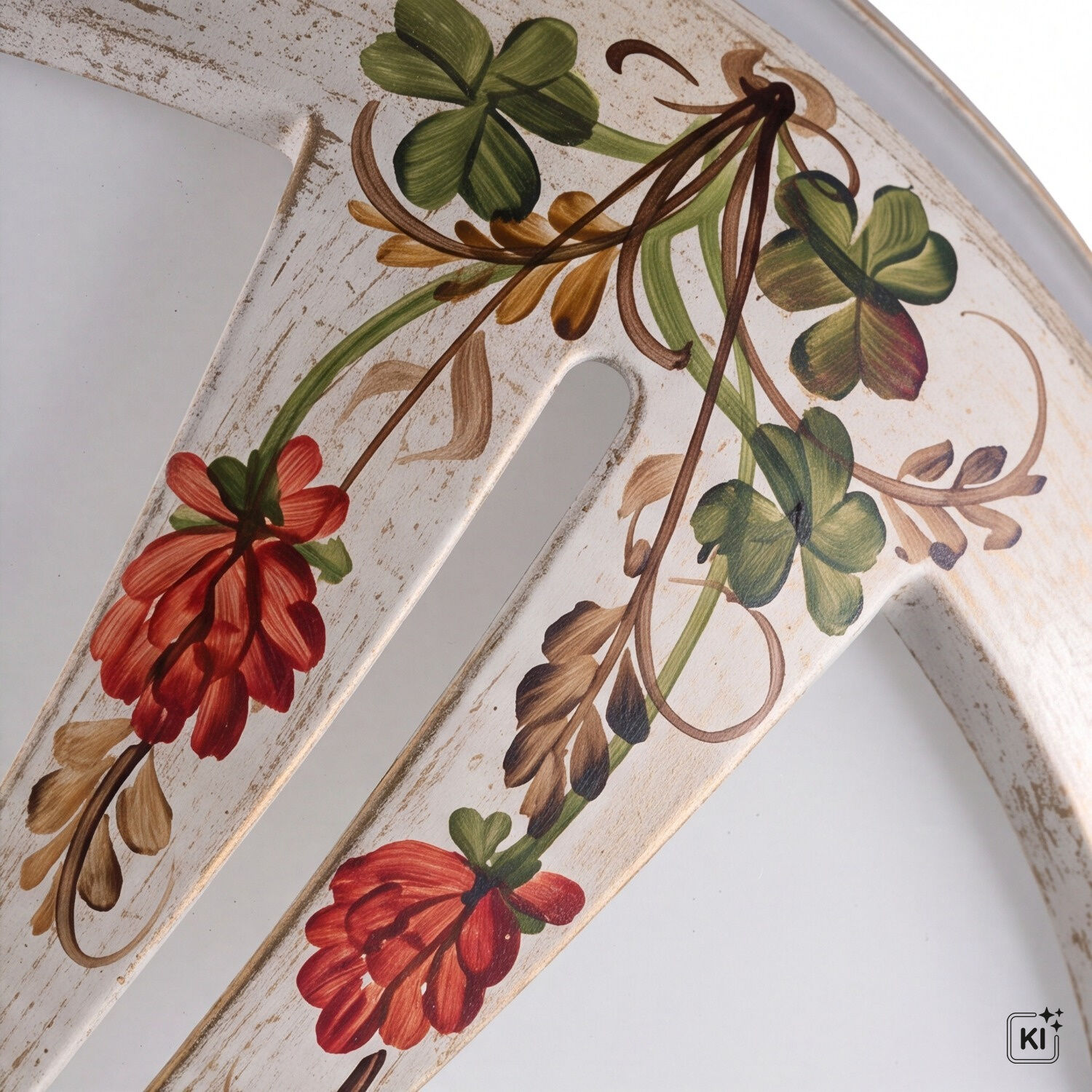 blumenmuster, holzdeko, herbstfarben, holzschild, Rustikalschilderung