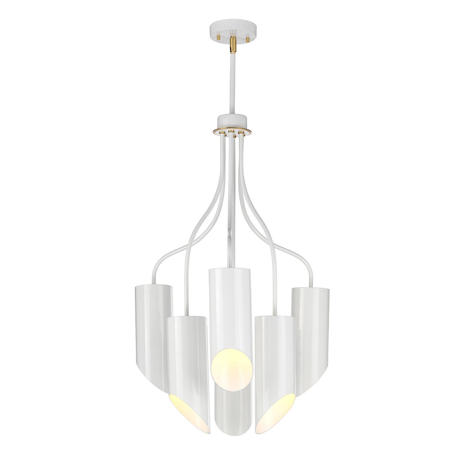 Plafonnier LEYRE Blanc Laiton 6xE27 Ø52cm Lampe