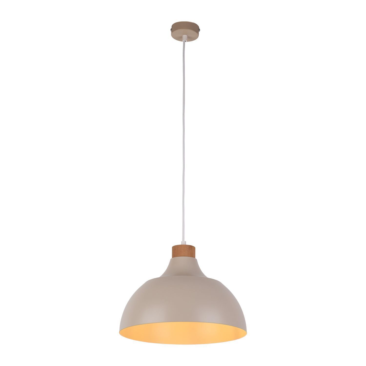 Lampe à suspendre métal bois Ø 34 cm Retro Beige E27