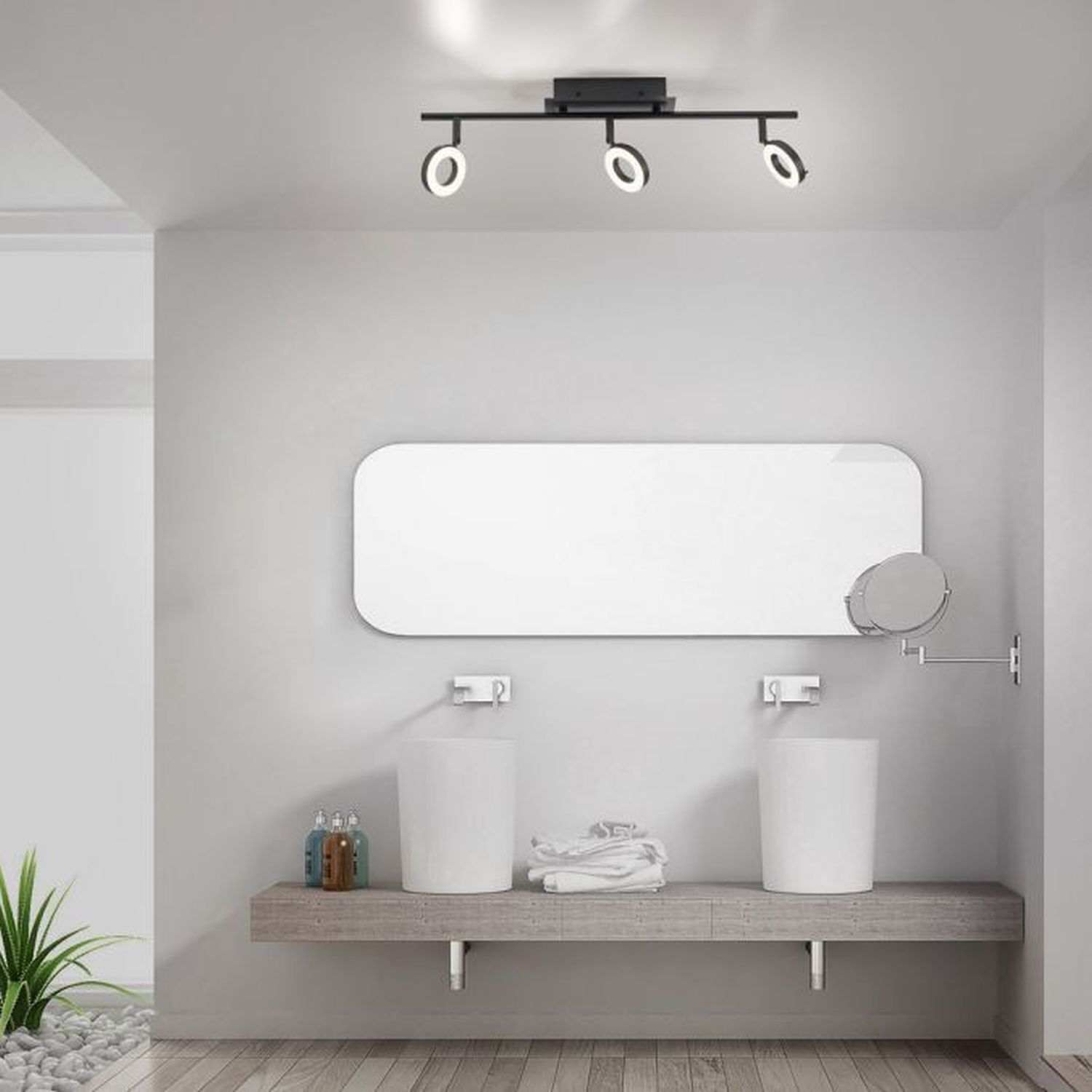 Flexibler LED Deckenspot Anthrazit IP44 67 cm blendarm Drinnen, Innenarchitektur