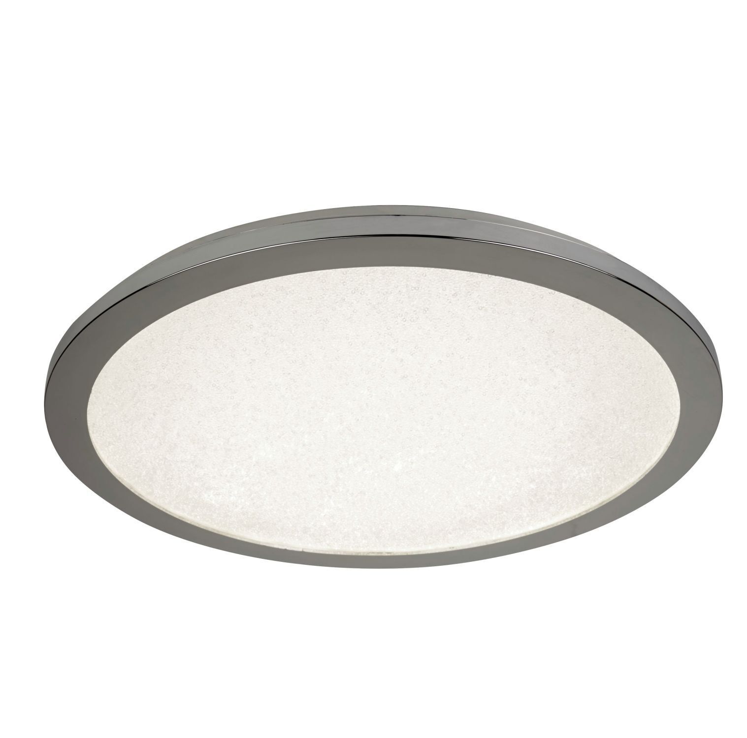 Plafonnier LED salle de bain IP44 D : 30 cm Chromé 4000 K rond plat