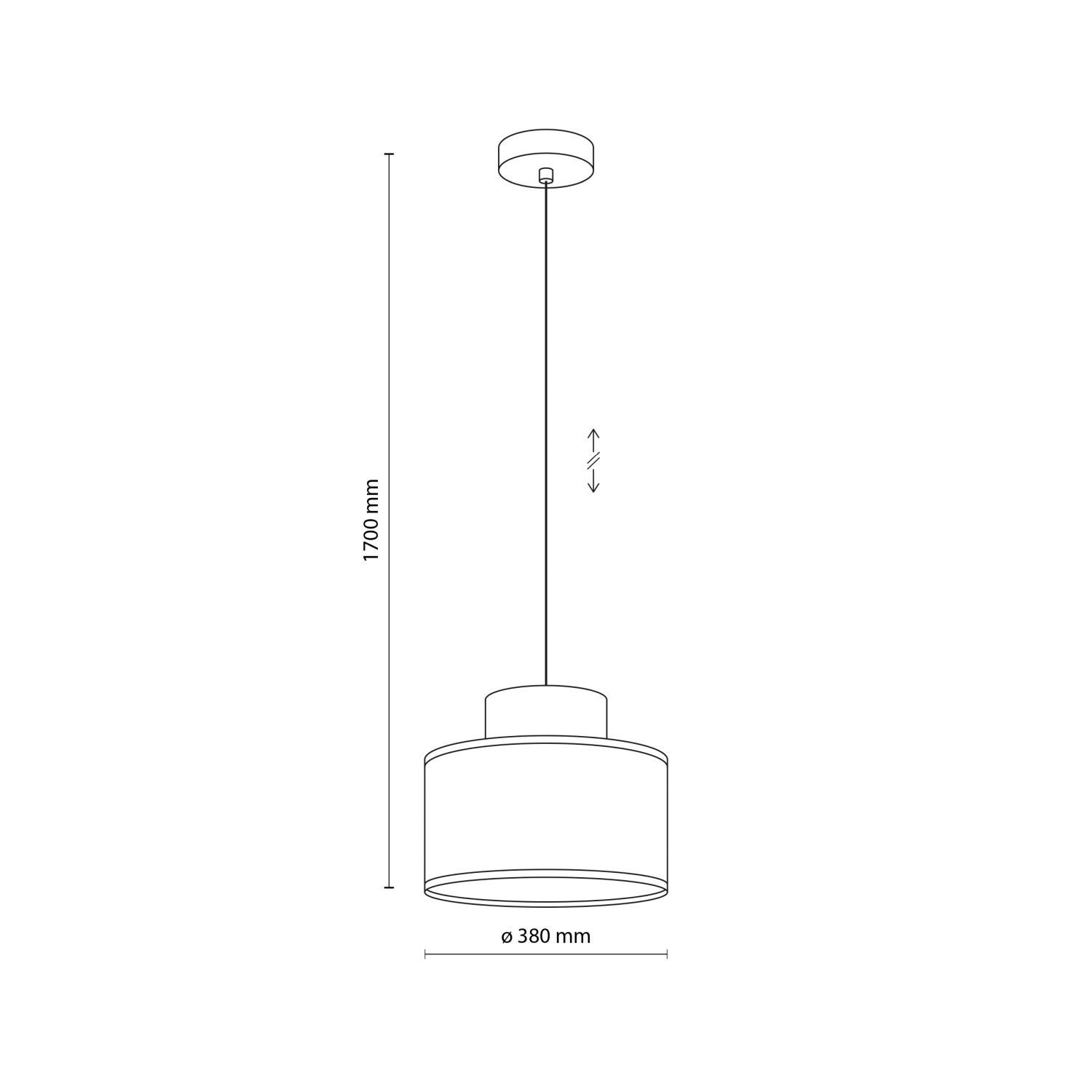 Lampe à suspendre ronde Ø 38 cm H : max. 170 cm E27 Jute Tissu