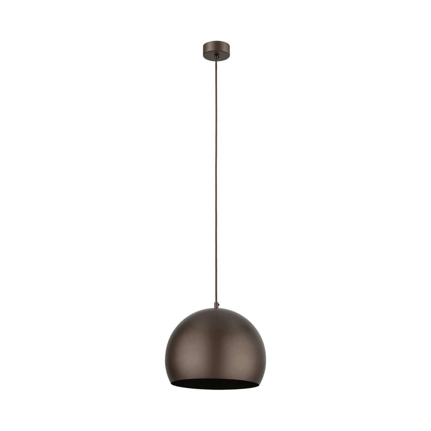 Lampe à suspendre ronde en métal Ø 27 cm E27 brun design rétro