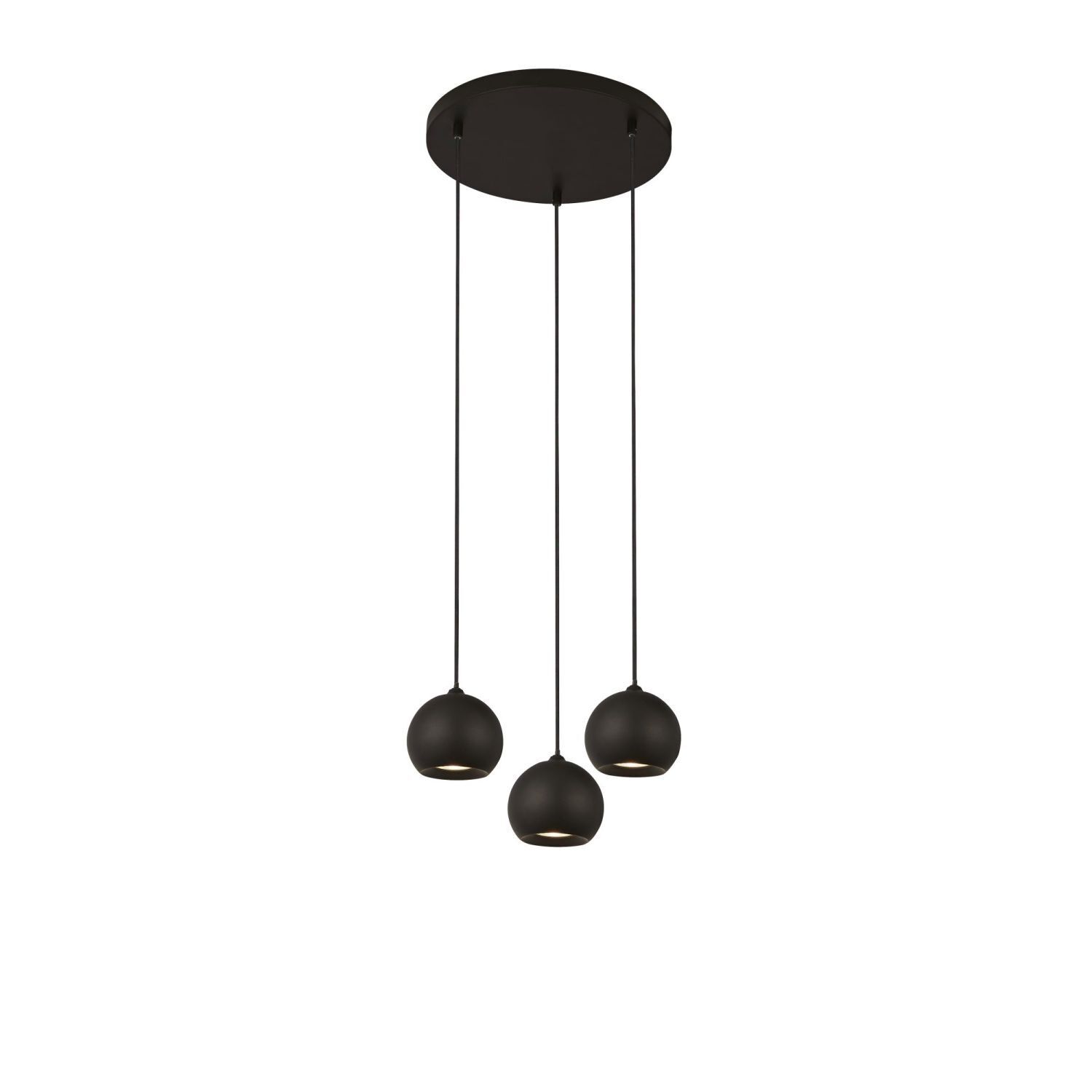 Lampe à suspendre 3 flammes Noir GU10 Ø 39 cm Métal