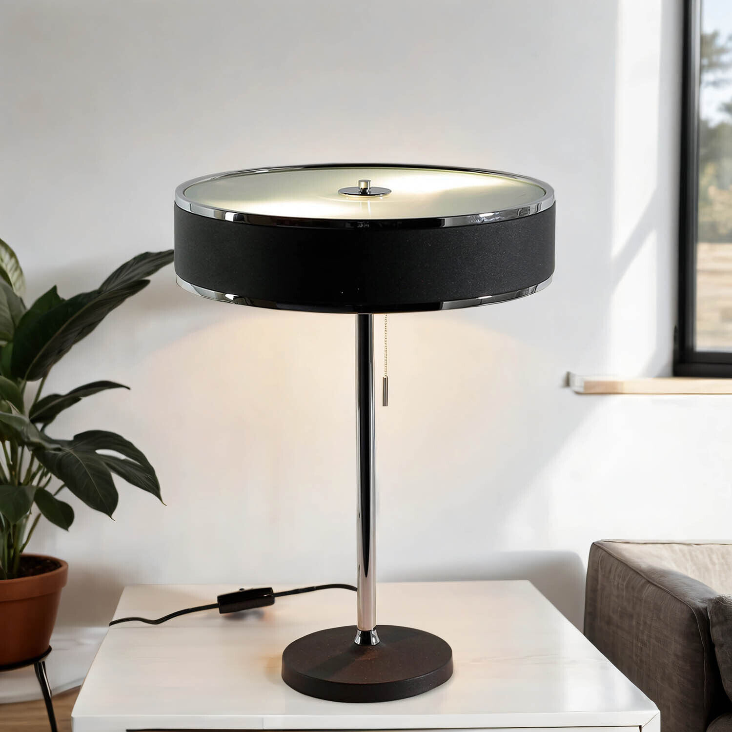 Lampe de table en graphite Ø35cm H:47cm Lampe LORSAN