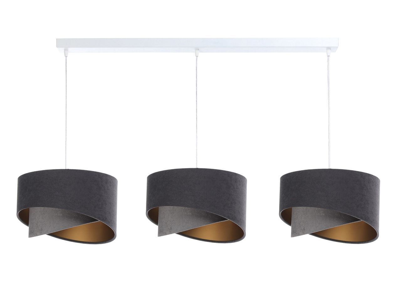 Suspension Tissu Aspect velours Moderne 3-flamme E27