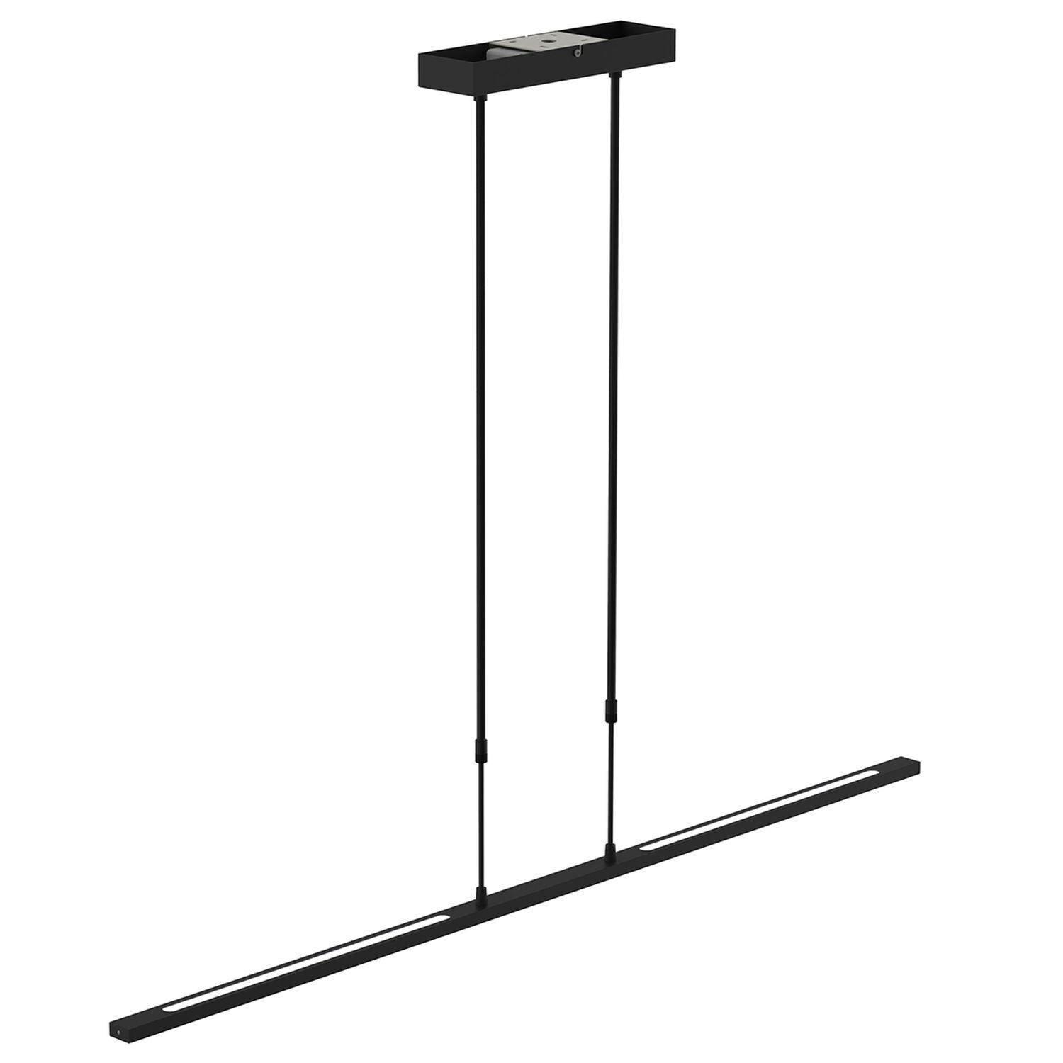 Plafonnier LED long à intensité variable noir 122 cm 4000 K