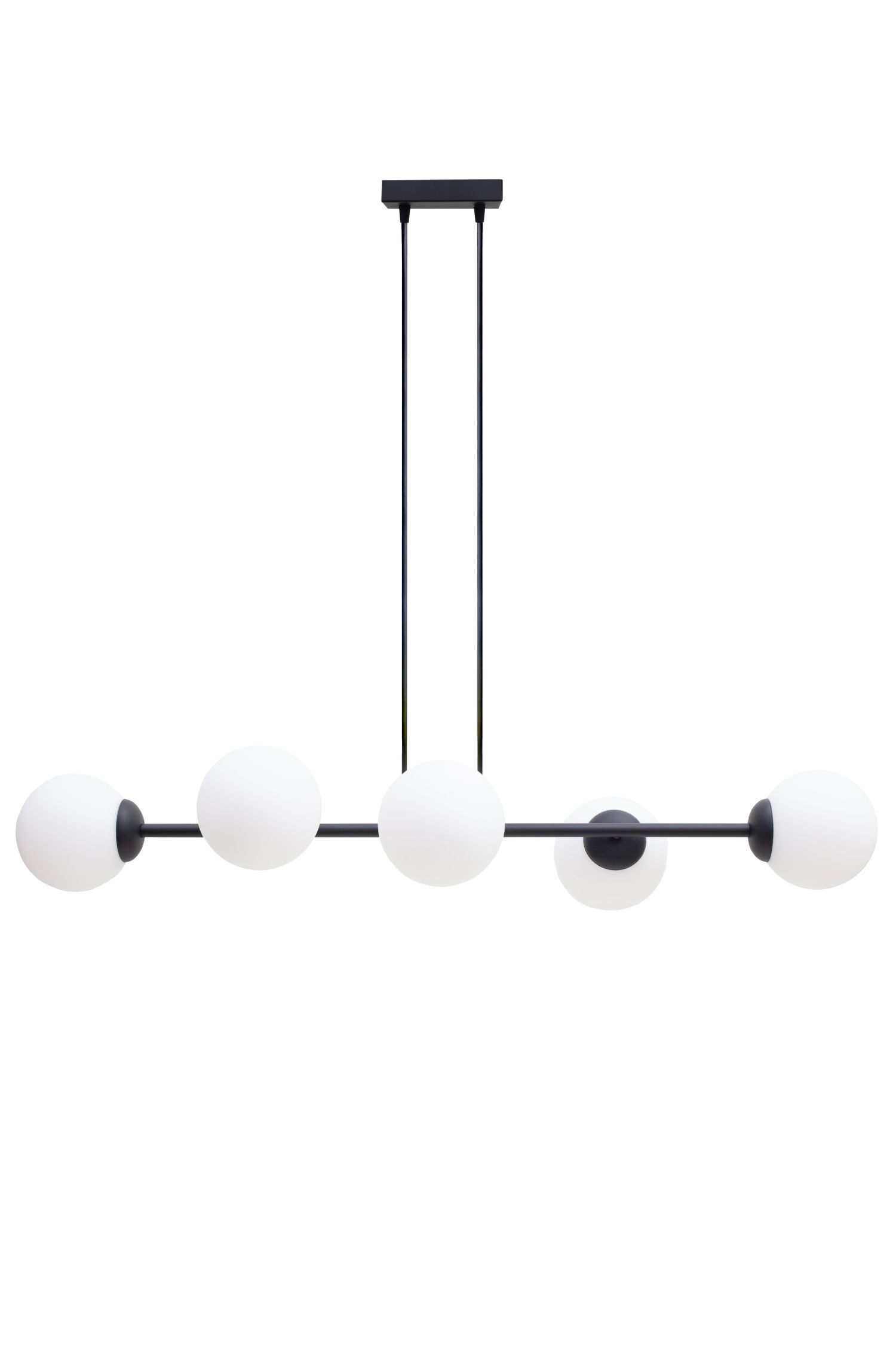 Lampe à suspendre anti-éblouissement verre métal 100 cm long E27 noir