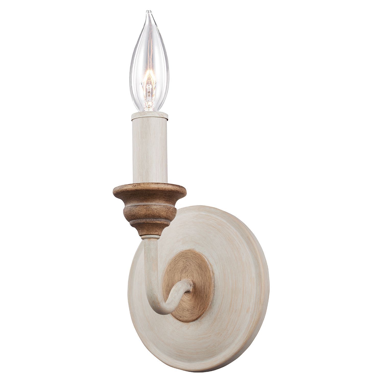 Applique CANDELA 8 Bois Shabby Blanc Bougie Lampe