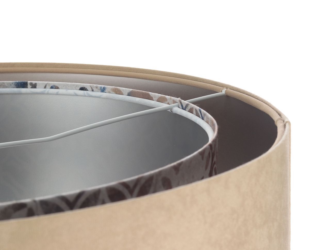 Suspension ronde D : 50 cm E27 Tissu aspect velours Moderne KARIM