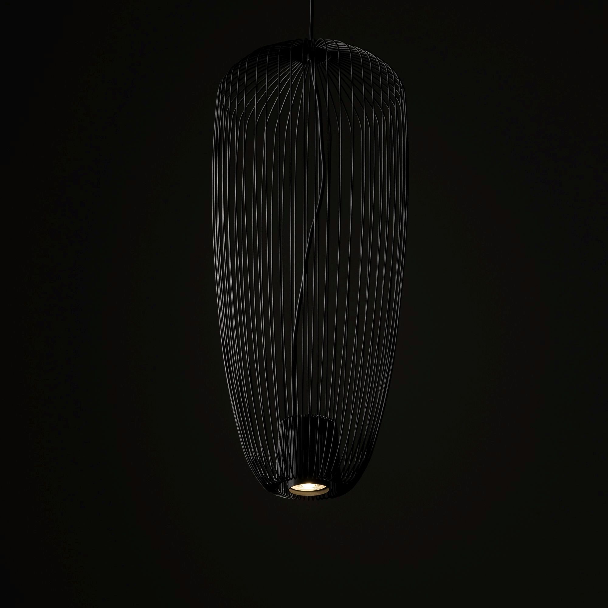 Hängeleuchte, Metall, Schwarz, Gitter-Design, Lichtquelle