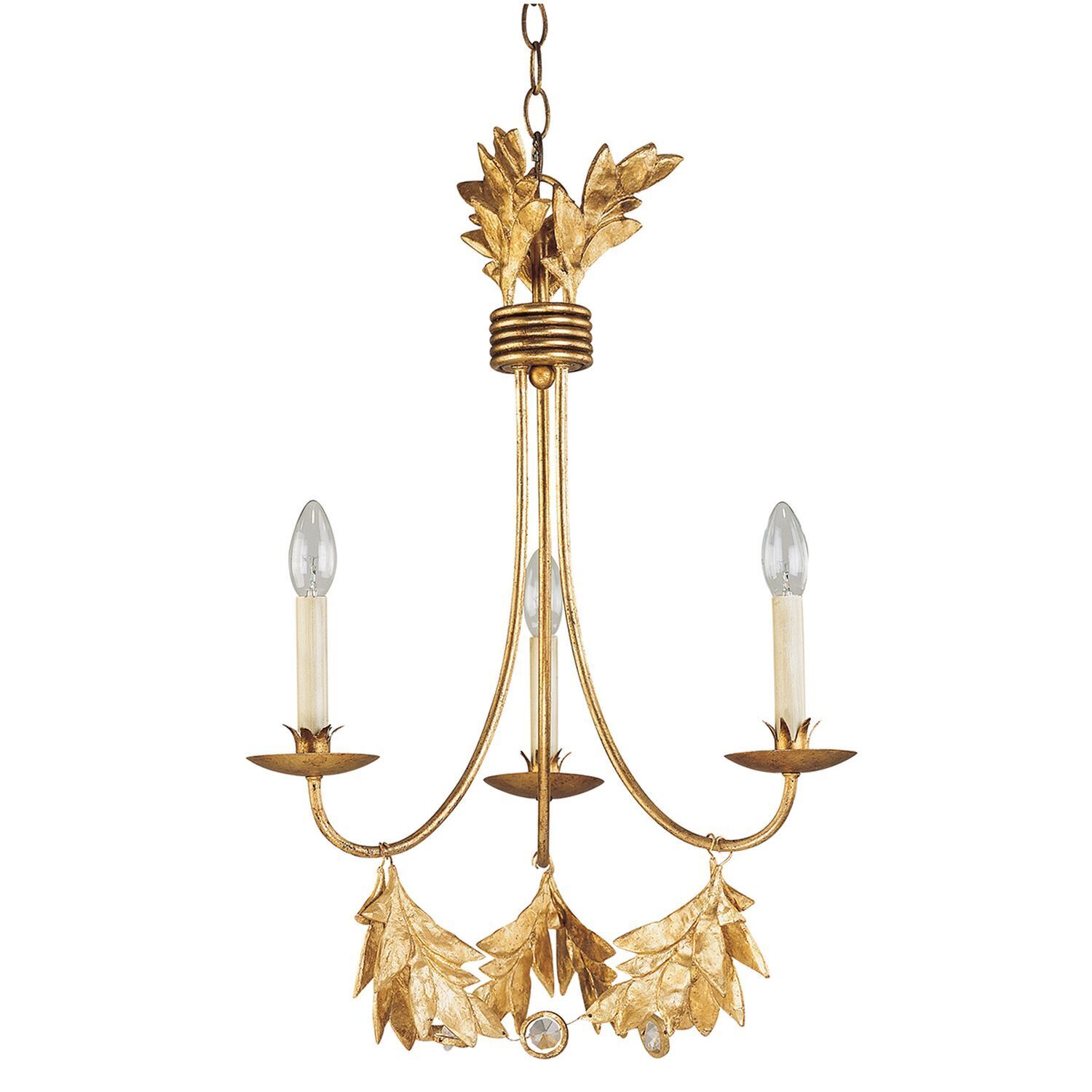 haengeleuchte-pendelleuchte-haengelampe-yagmur-3-flammig-vergoldet-mit-echtem-gold-barock-floral-1166-1 Chandelier, Gold, Blattmuster, Drei Arme, hängendes Licht