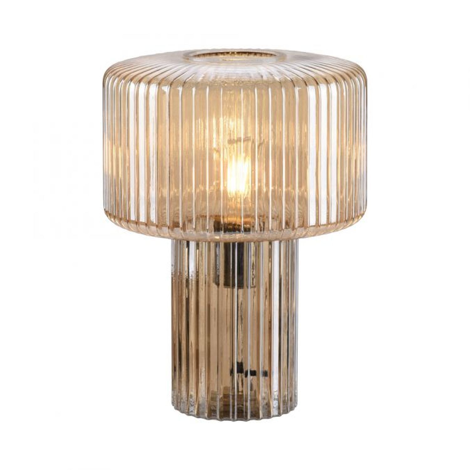 Lampe de table verre en ambre E27 35 cm champignon rétro