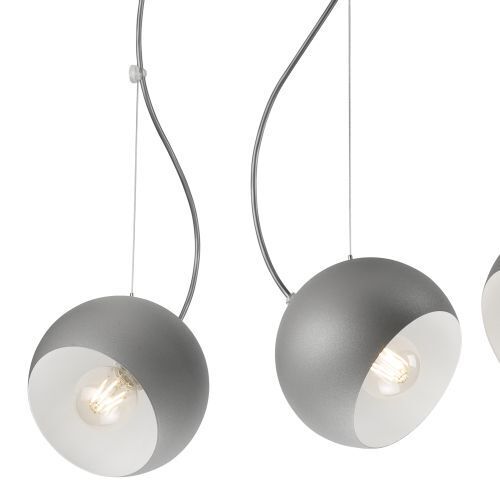 Lampe suspendue Argent Blanc Métal Table à manger Moderne