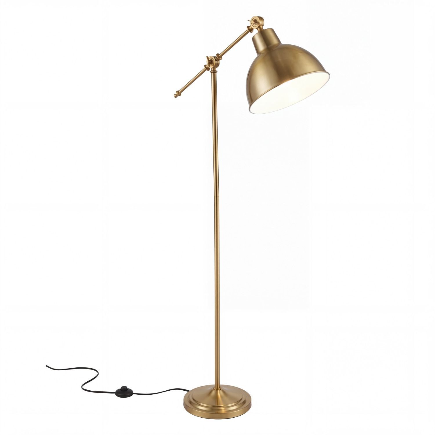 Stehlampe, Standlampe, Messing, Metall, Schirmlampe
