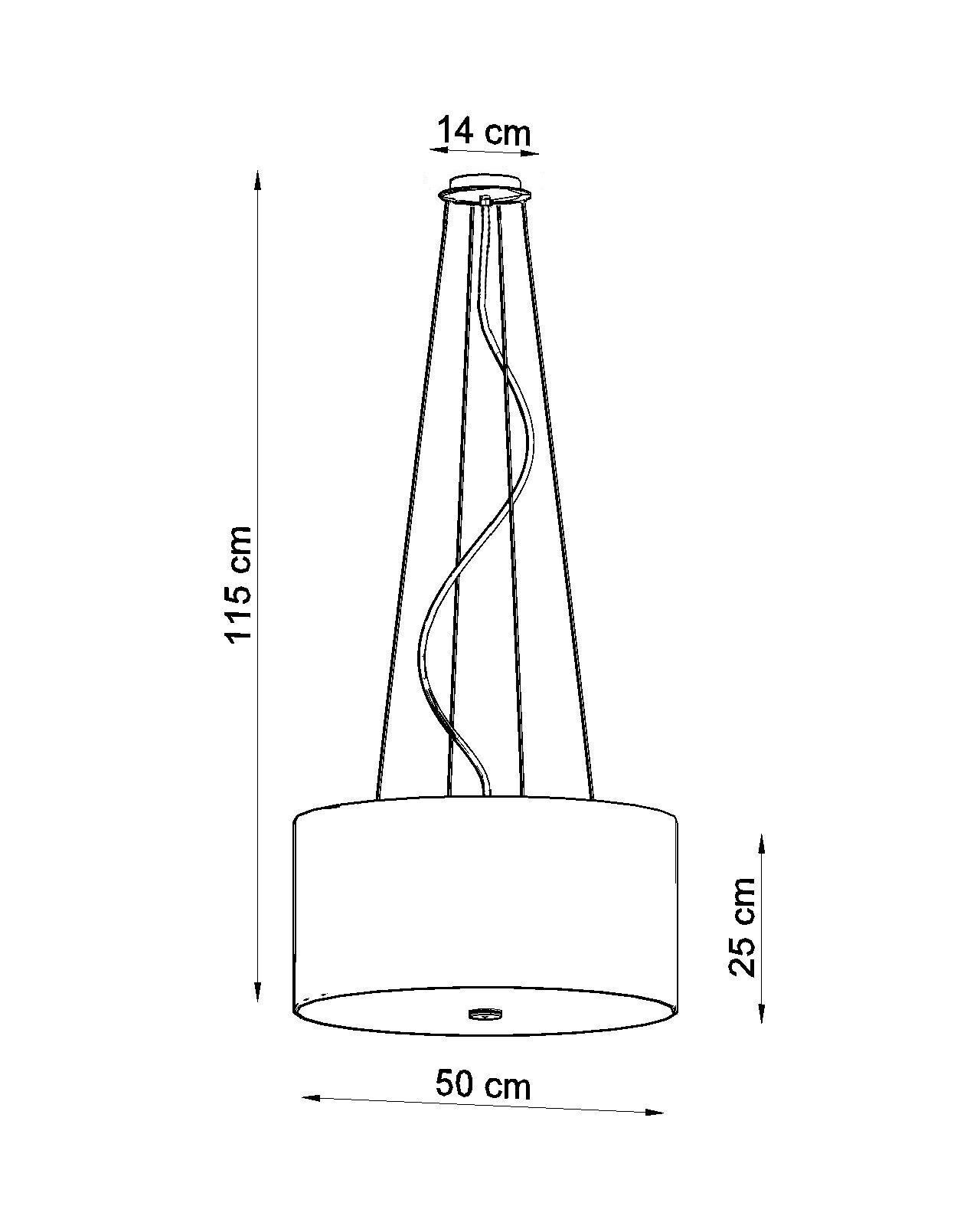 Suspension Tissu Verre Ø 50 cm Noir éblouissant rond