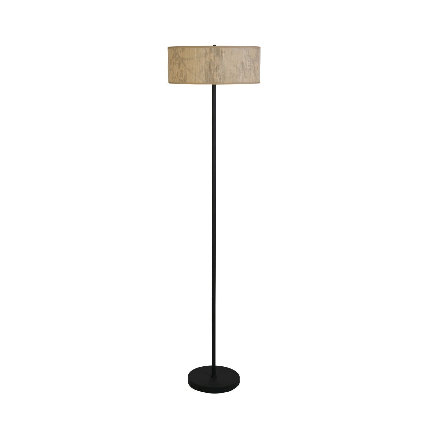 Lampadaire confortable en bambou métal 160 cm E27 à faible éblouissement