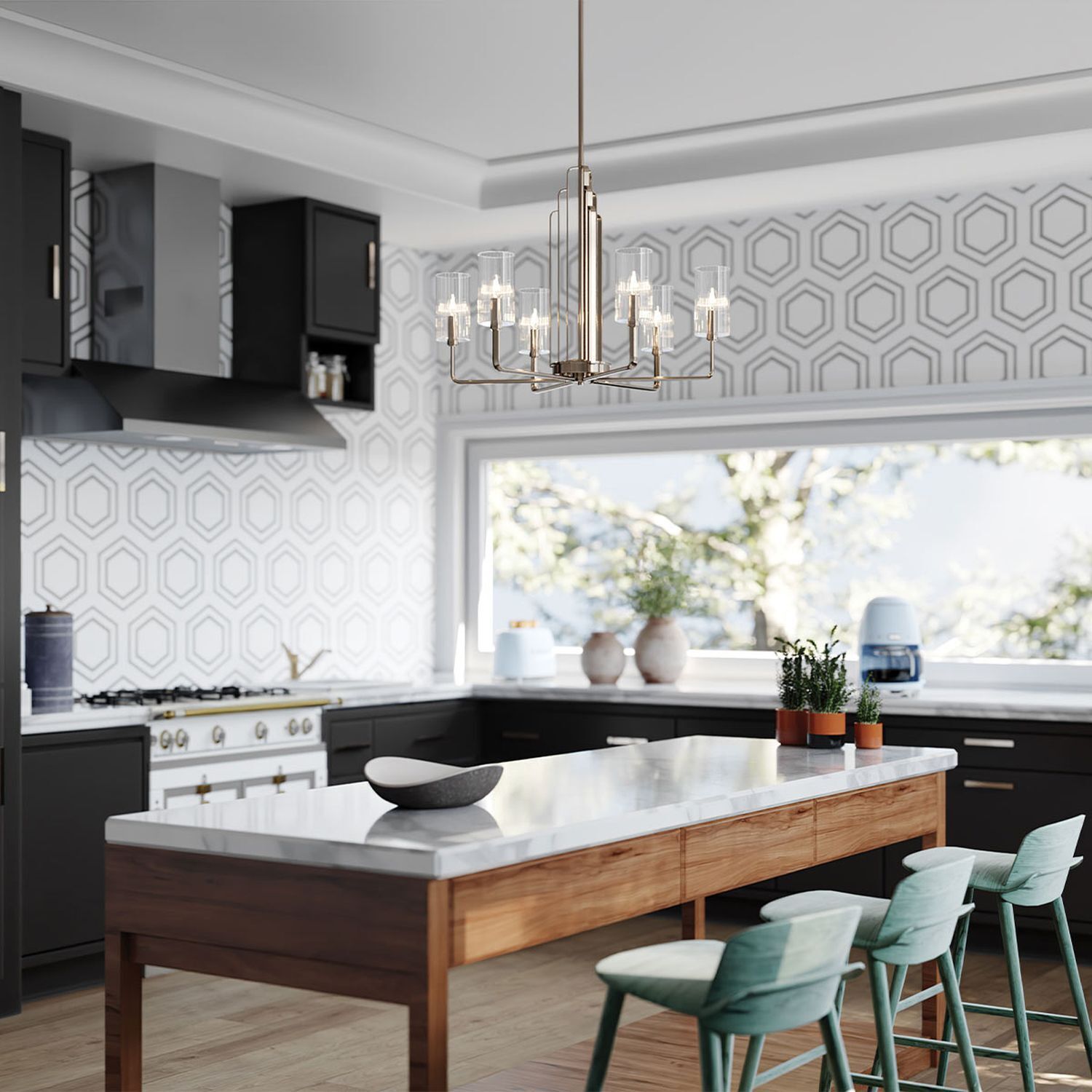 Lustre Art déco métal verre L : 68,6 cm H : max. 169,8 cm Speisesaal, Esstisch, Tisch, Innenarchitektur, Küche