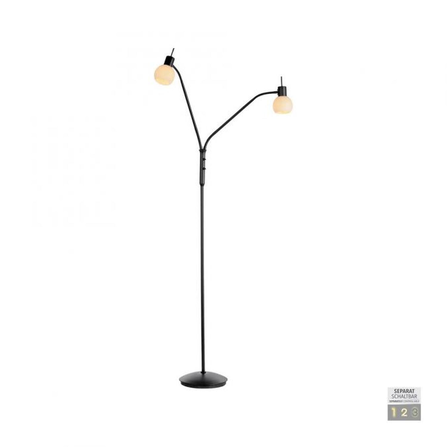 Lampadaire flexible verre métal 170 cm incl E14 3000 K
