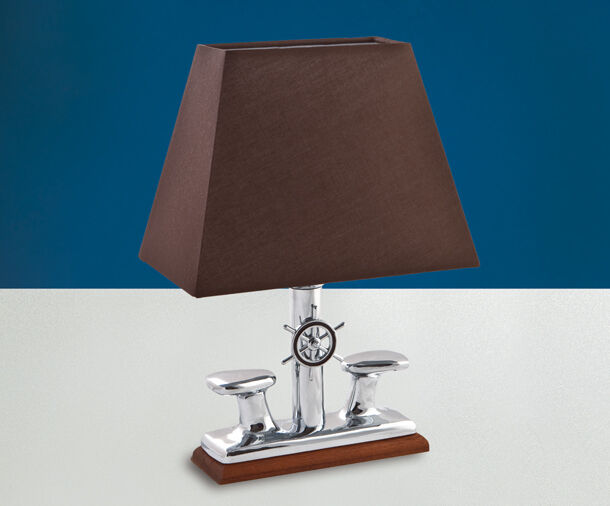 Lampe de table massive Chrome Marron en laiton Maritim