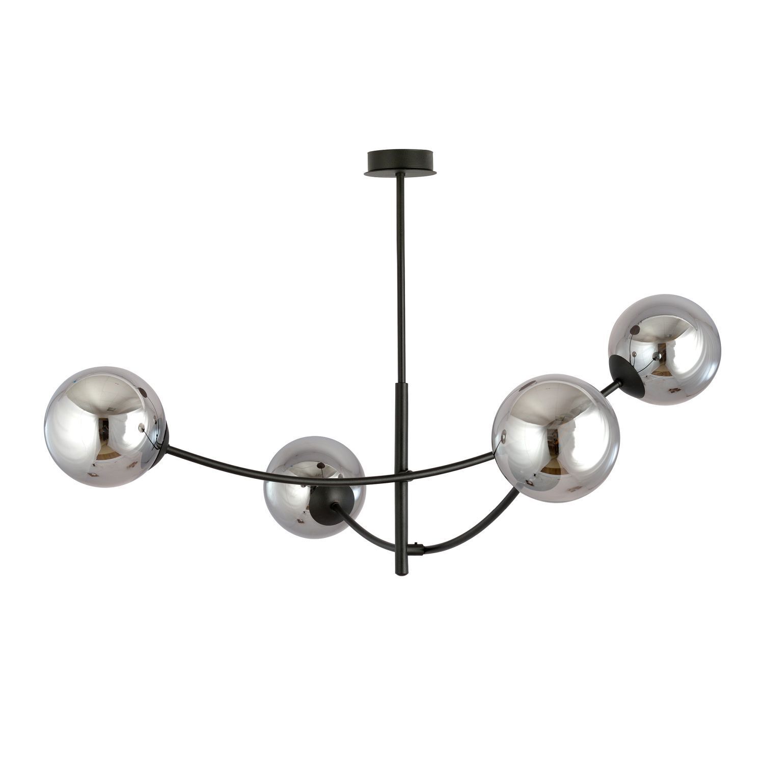 Deckenleuchte Metall Rauchglas B: 89 cm schwenkbar 4x E14 Leuchter, Lampe, Leuchte, Deckenventilator, Elektrisches Gerät